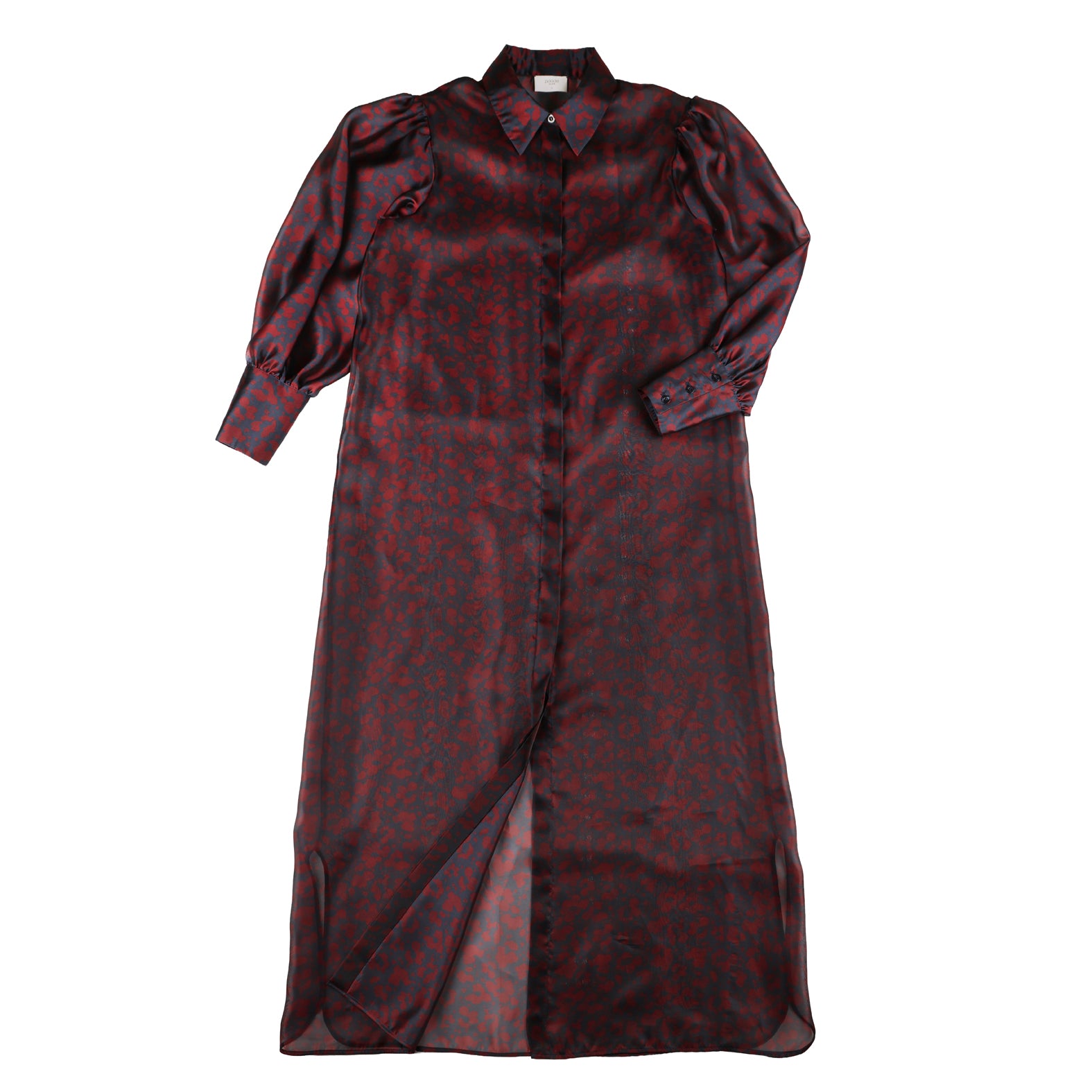 Chiffon Women's Extra Long Shirt Dress Cara, Aubergine