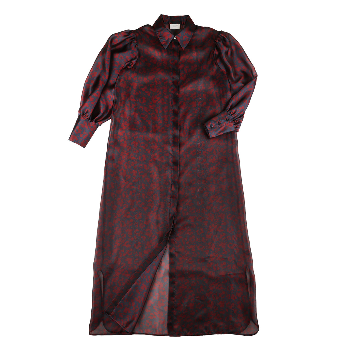 Chiffon Women's Extra Long Shirt Dress Cara, Aubergine 42