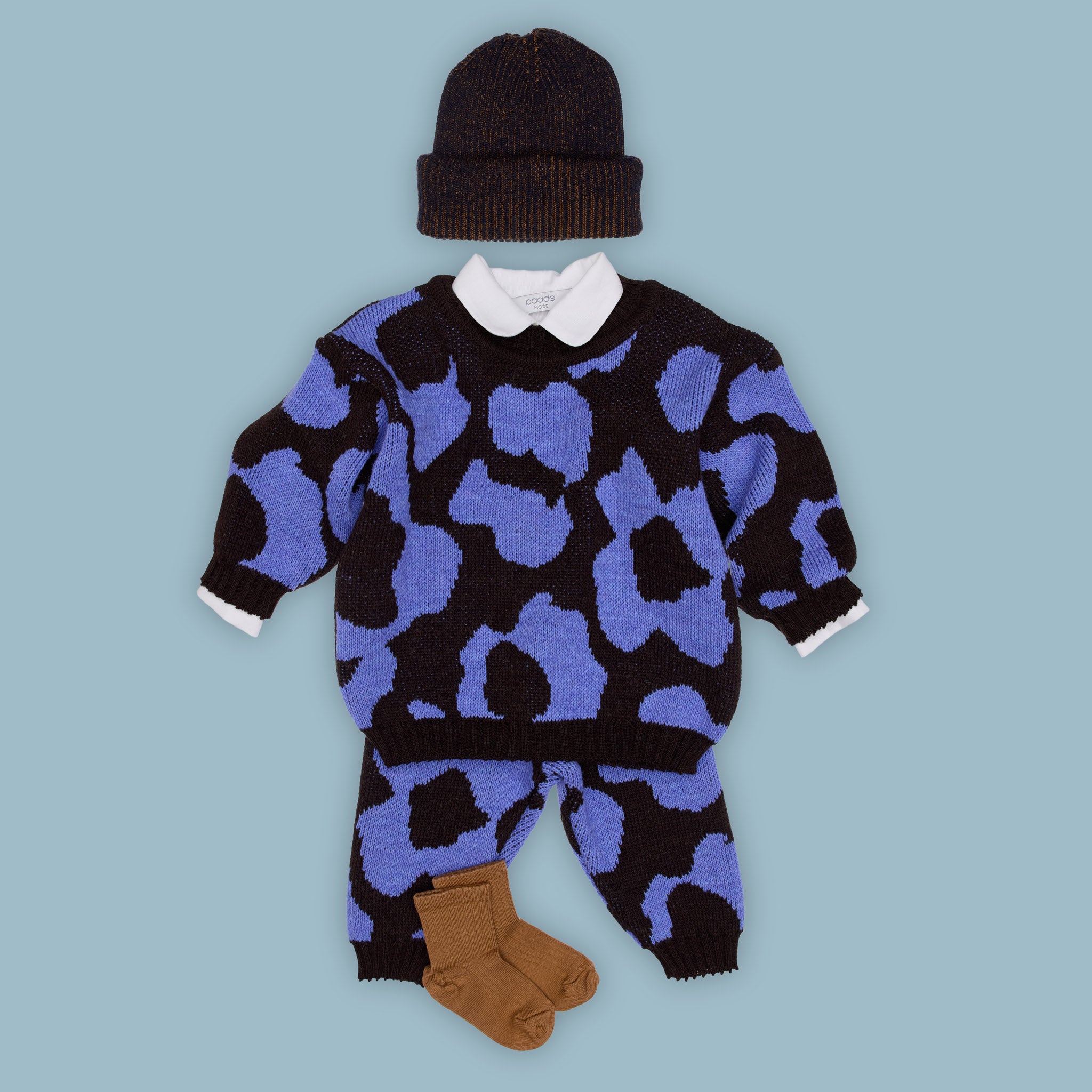Quinn Wool Baby Trousers, Blue