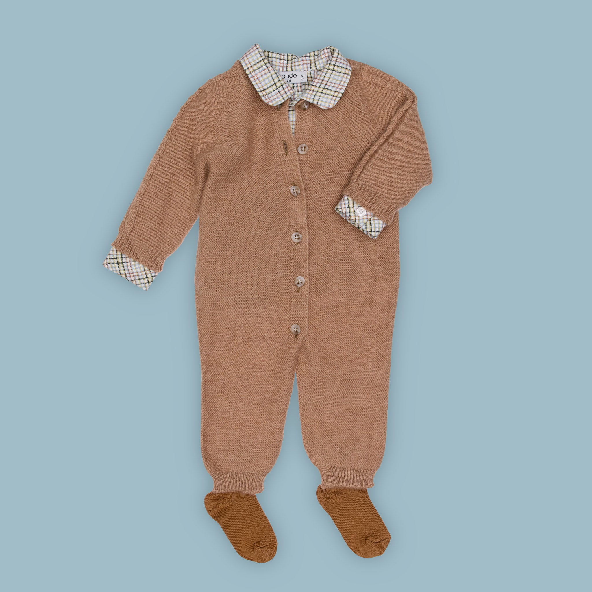 Phoenix Wool Baby Romper Seamless, Beige