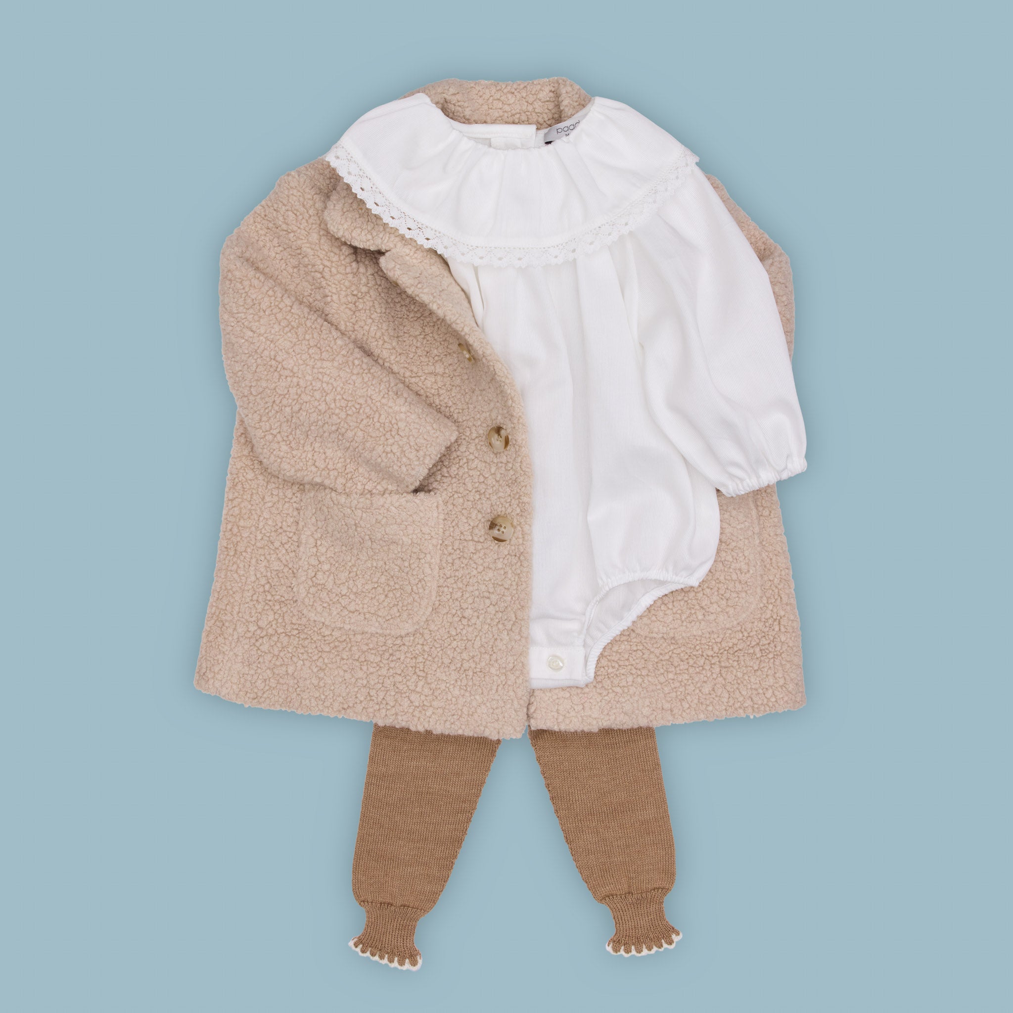 Alex Seamless Merino Wool Baby Trousers, Beige