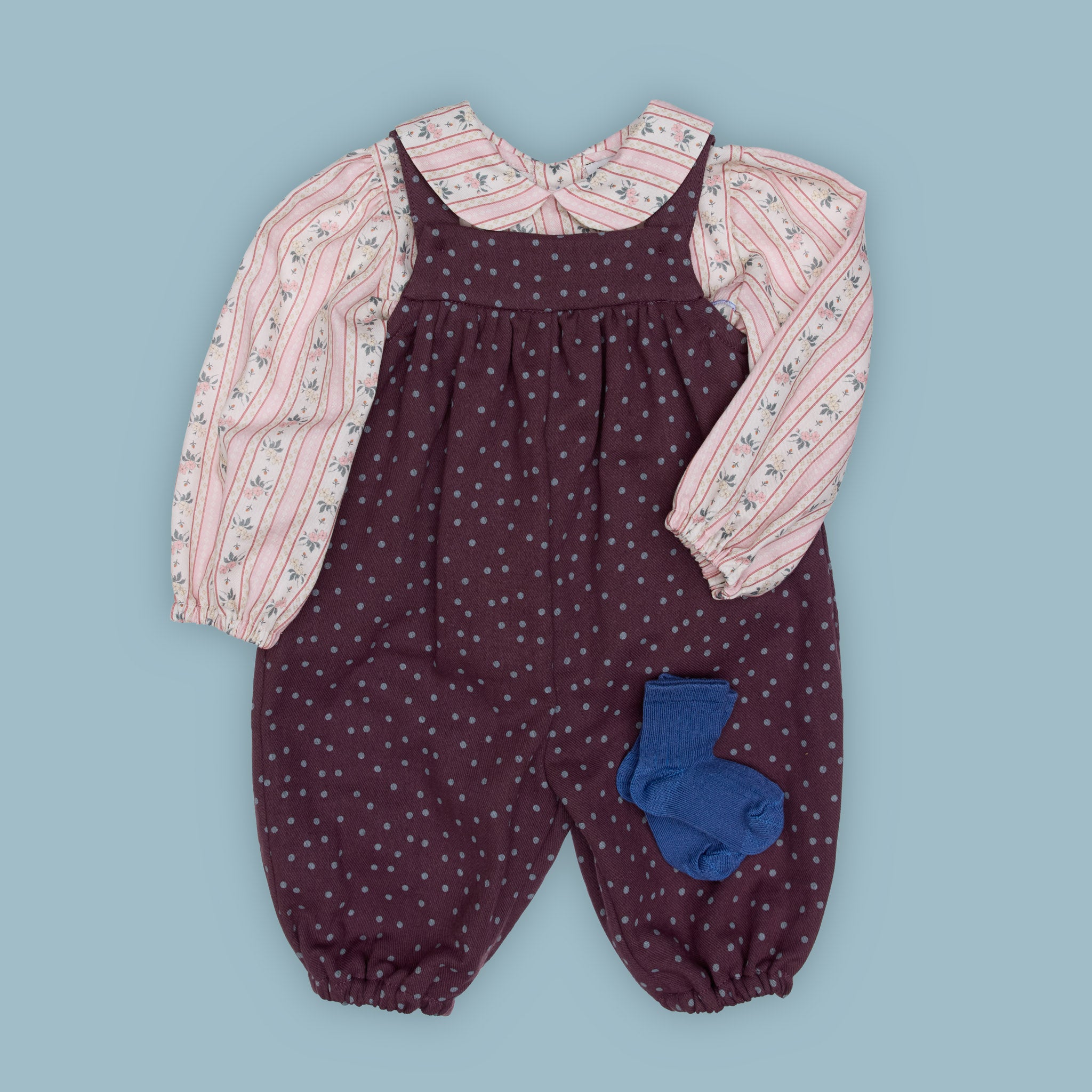 Clover Corduroy Baby Romper, Aubergine