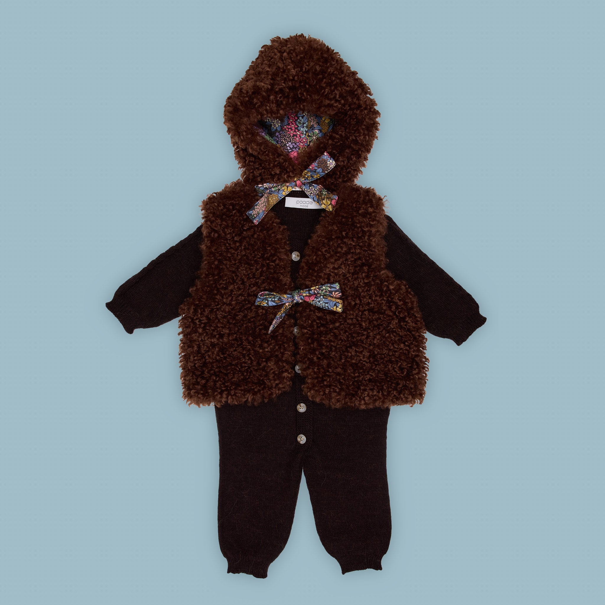 Phoenix Wool Baby Romper Seamless, Brown