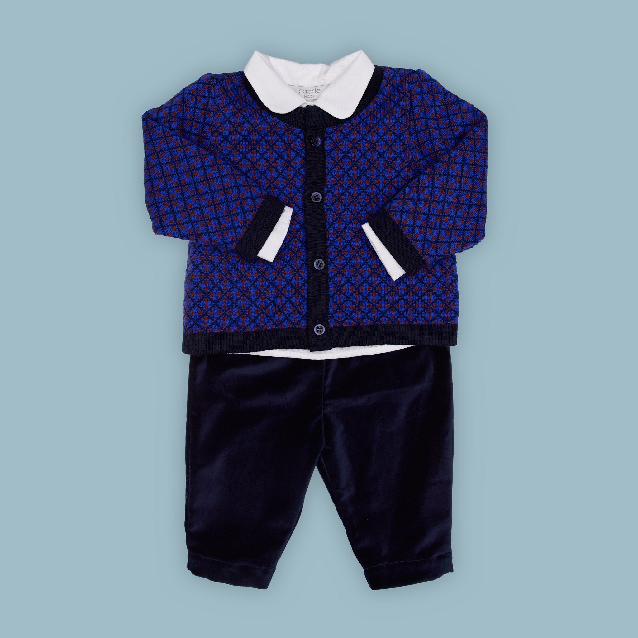 Morgan Merino Wool Baby Cardigan, Luminous Blue