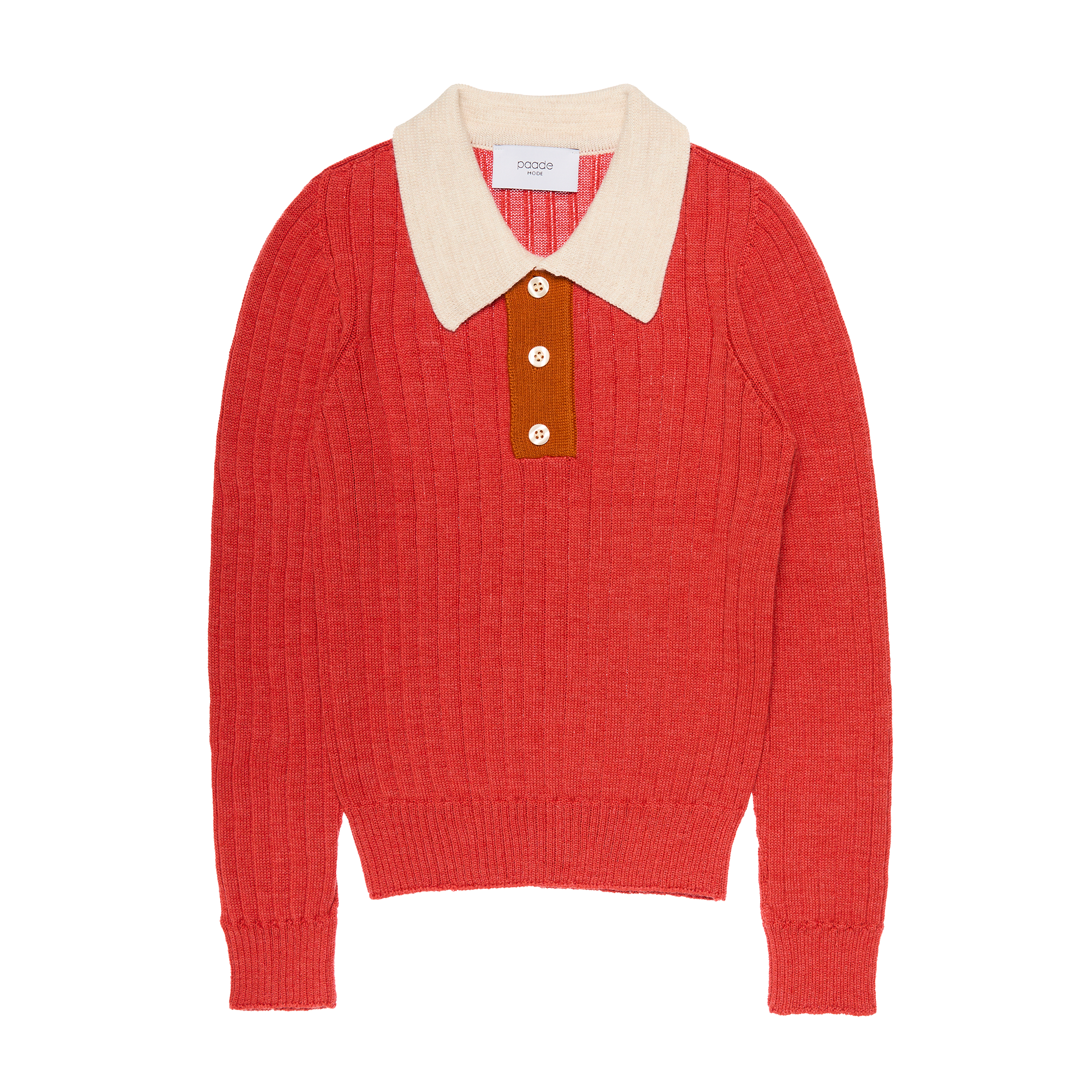 Wool Seamless Polo Shirt, Pink