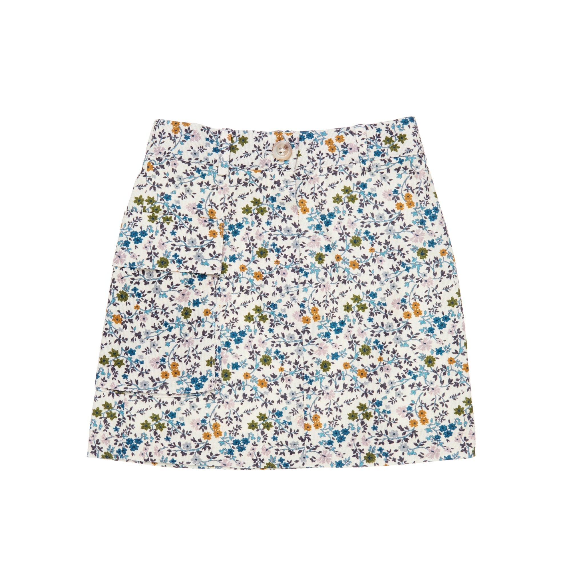 Corduroy Mini Skirt Fiorella, White