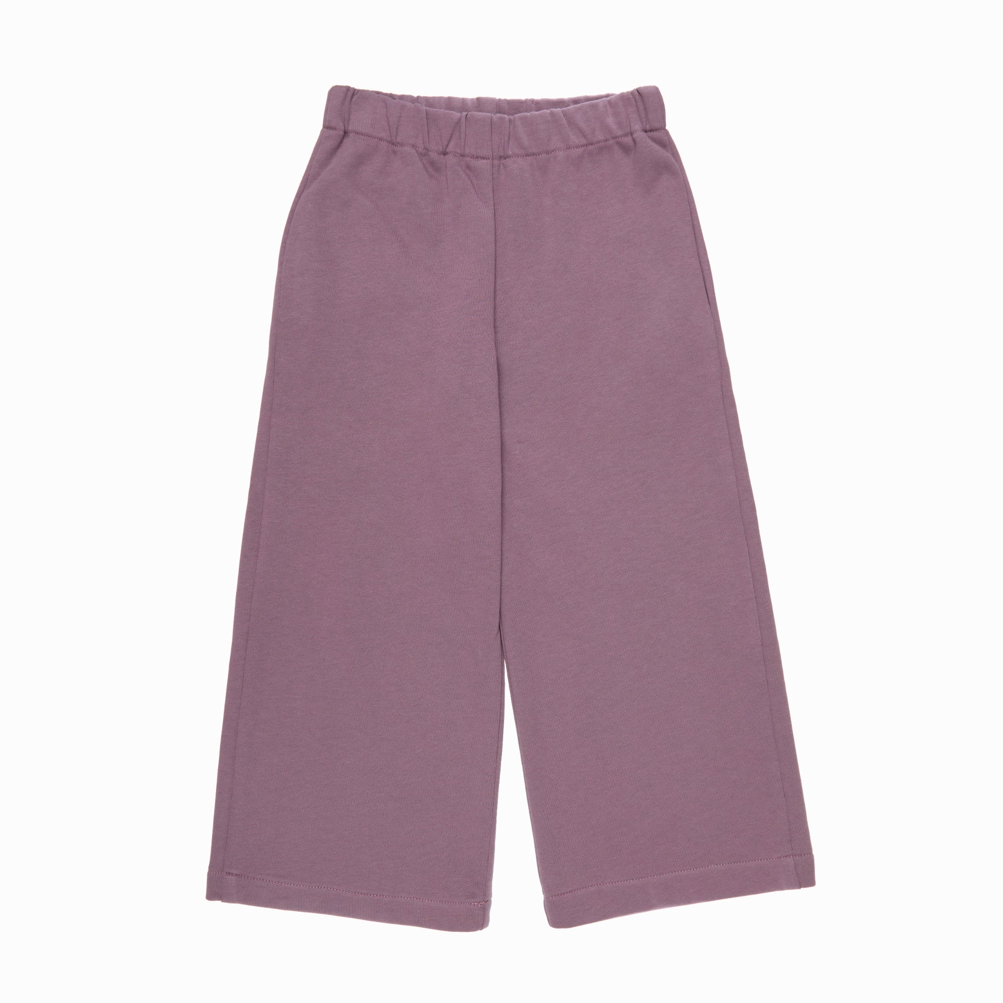 Organic Cotton Wide Leg Joggers Luca, Aubergine