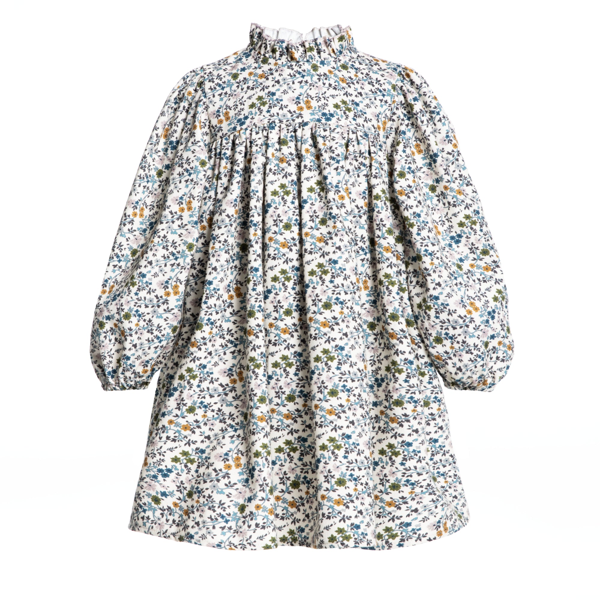 floral print corduroy mini dress Corduroy Dress Fiorella, White