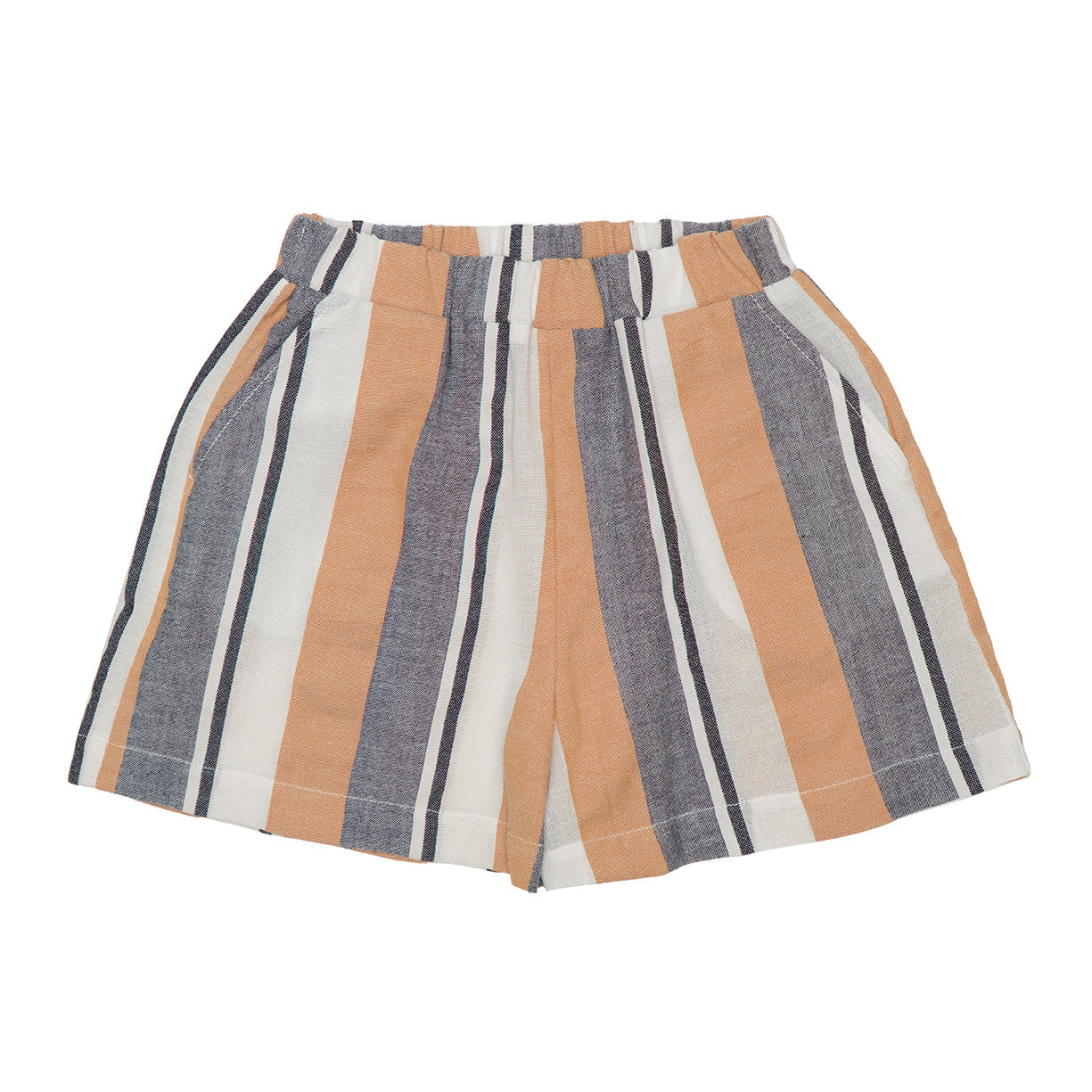 Harper Shorts Cotton, Brown Stripes