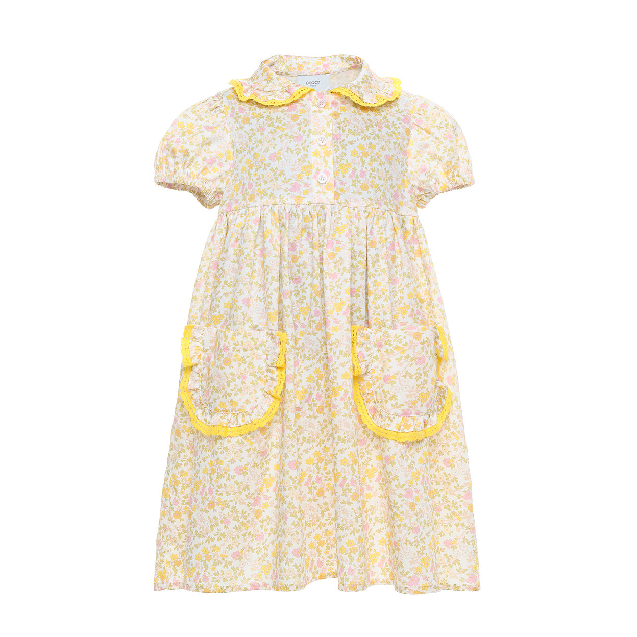 yellow cotton dresses Golden Yellow Cotton Poplin V-Neck Gathered Midi Wrap Dress 52" / Tall (5'7" and above)