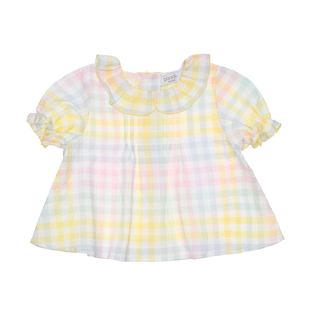 Marisa Baby Blouse Cotton, Pastel Checks