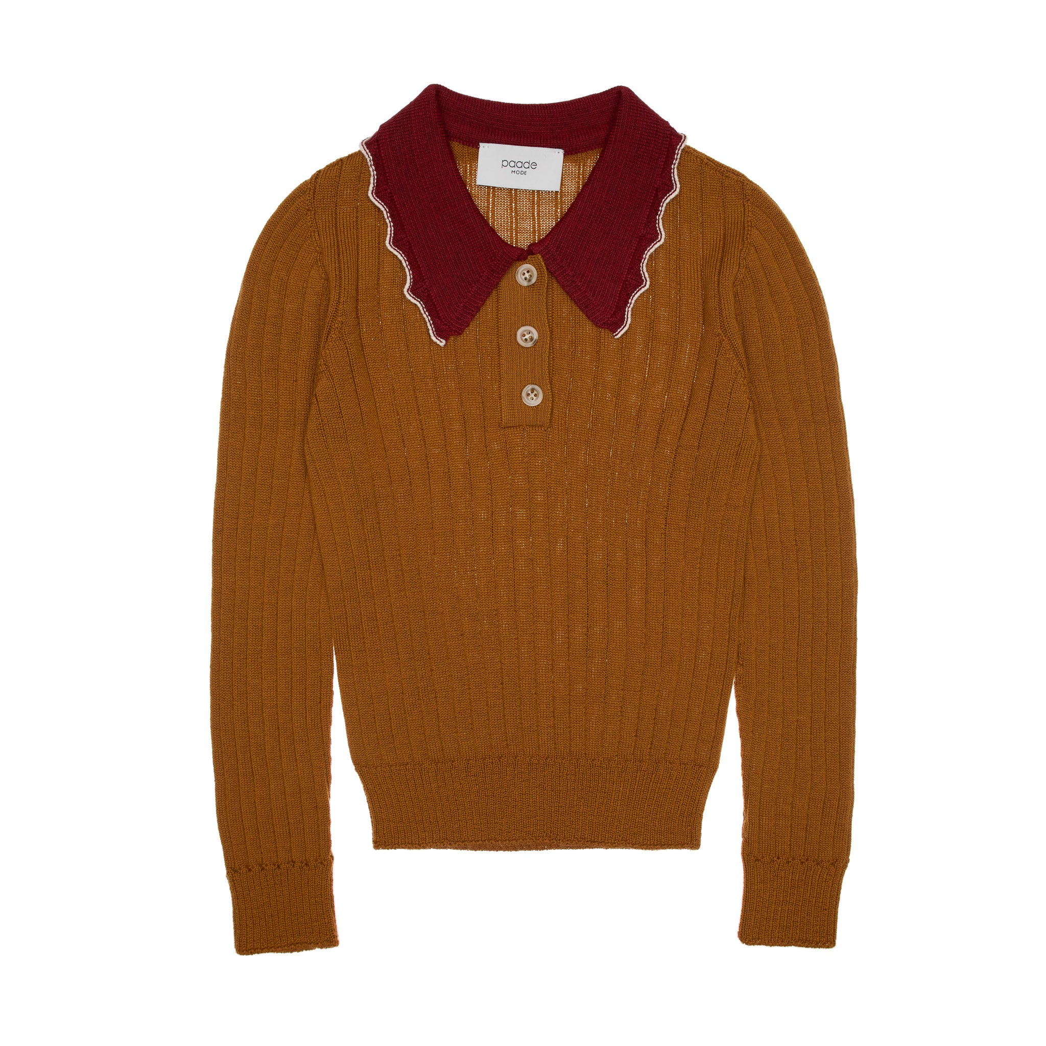 Harriet Merino Wool Polo Shirt Lace, Caramel