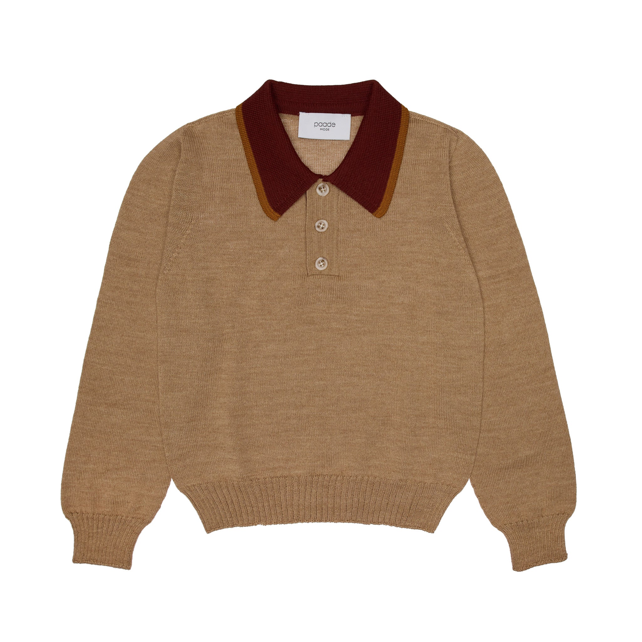 Theo Merino Wool Polo Shirt Classic, Beige