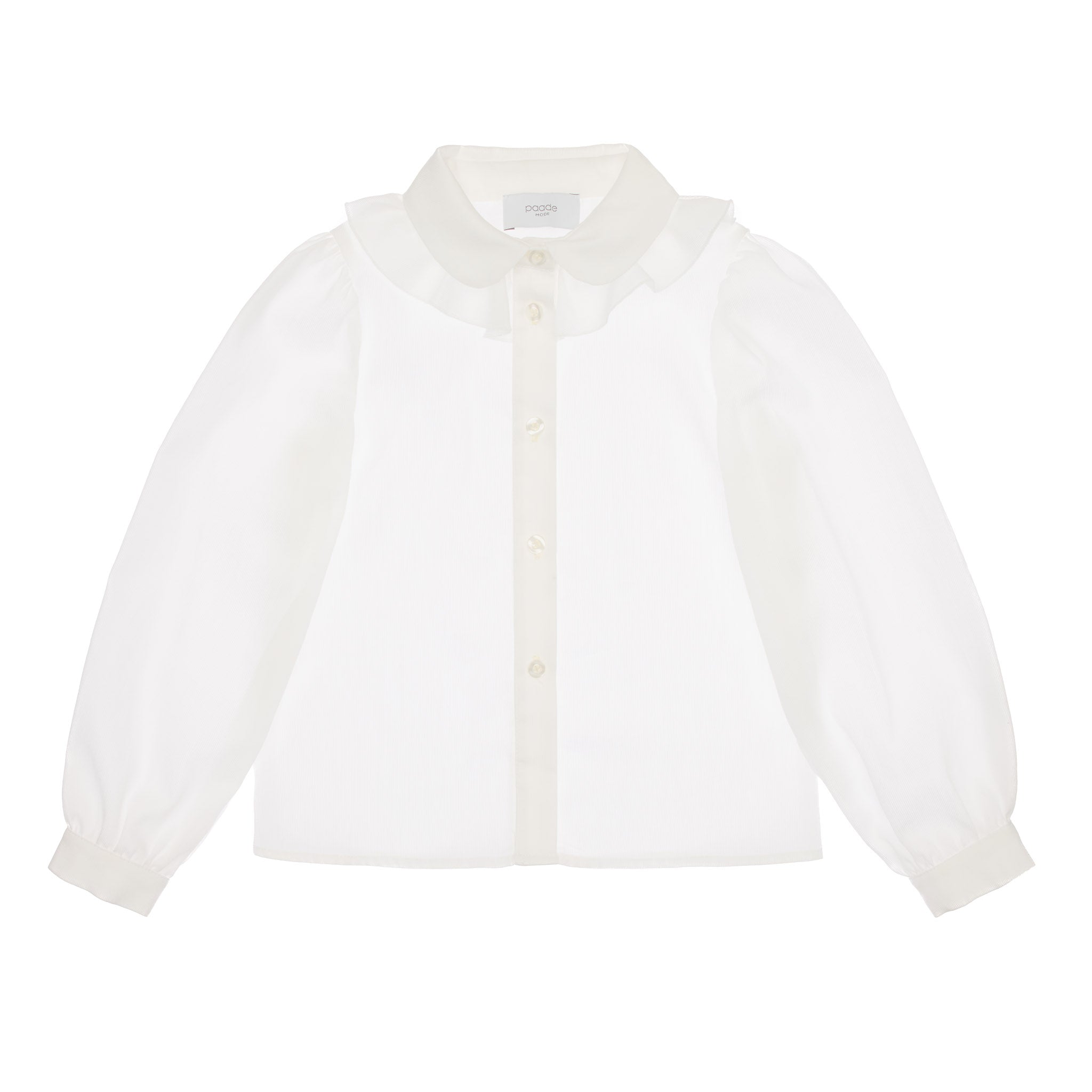 Blair Cotton Blouse with Ruffles, White