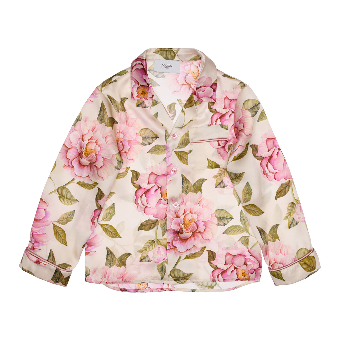 Florence Silk PJ Blouse, Milkwhite