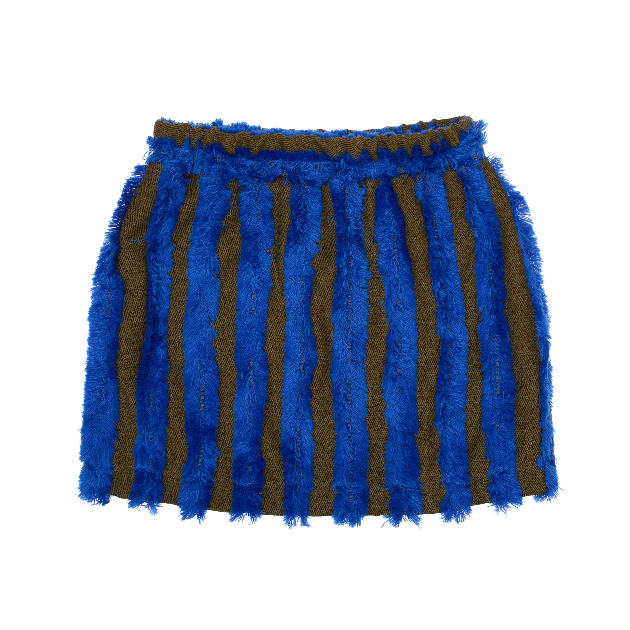 Max Cotton Fringe Mini Skirt, Luminous Blue