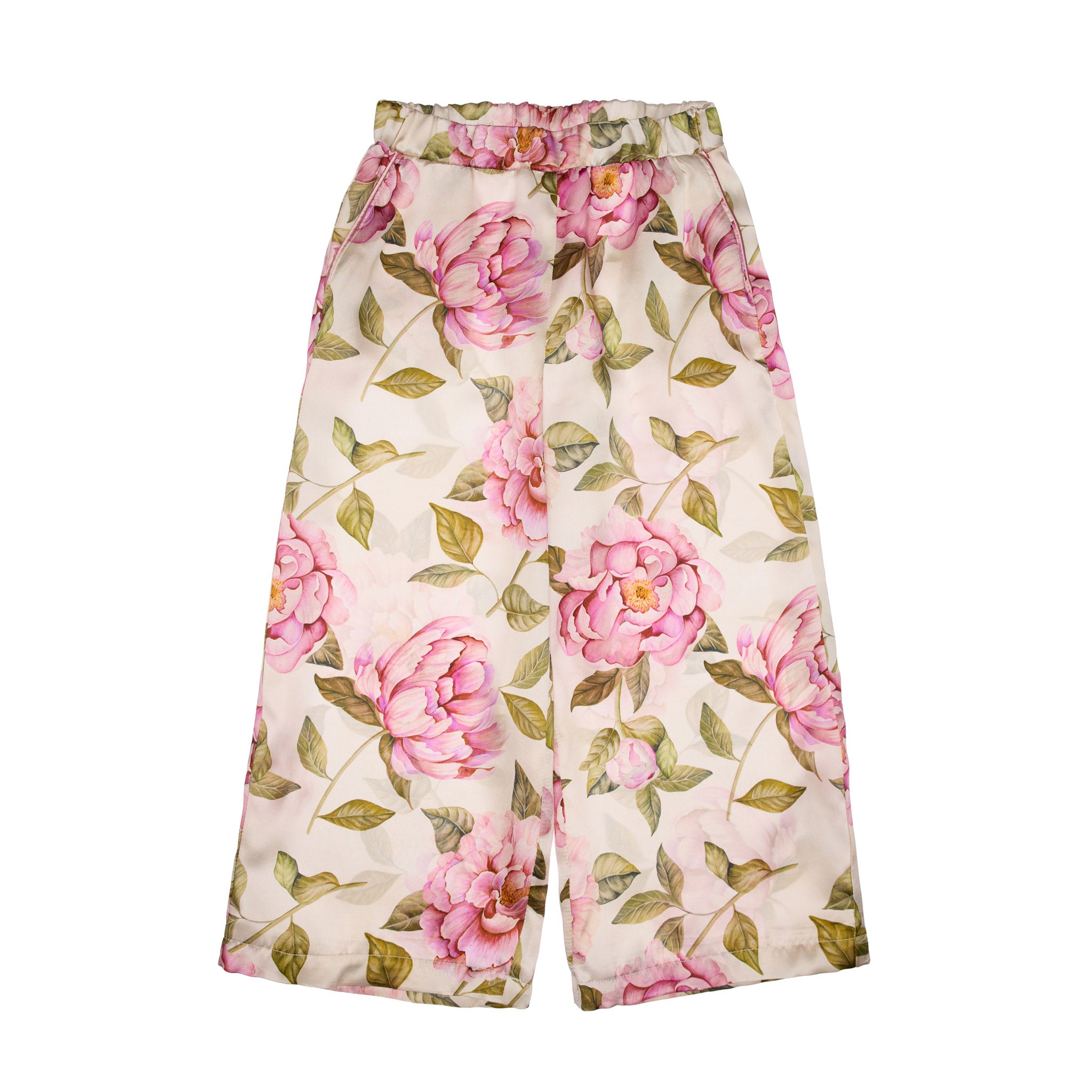 Florence Silk PJ Pants, Milkwhite