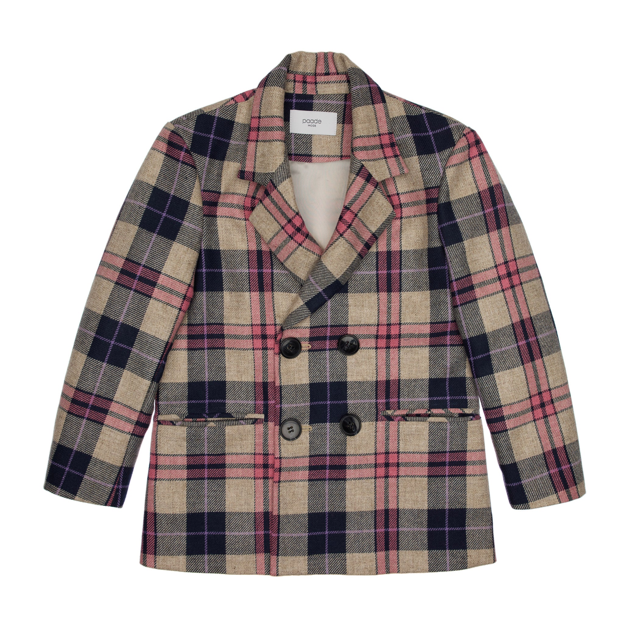 Harlow Wool Double Breasted Jacket, Pink