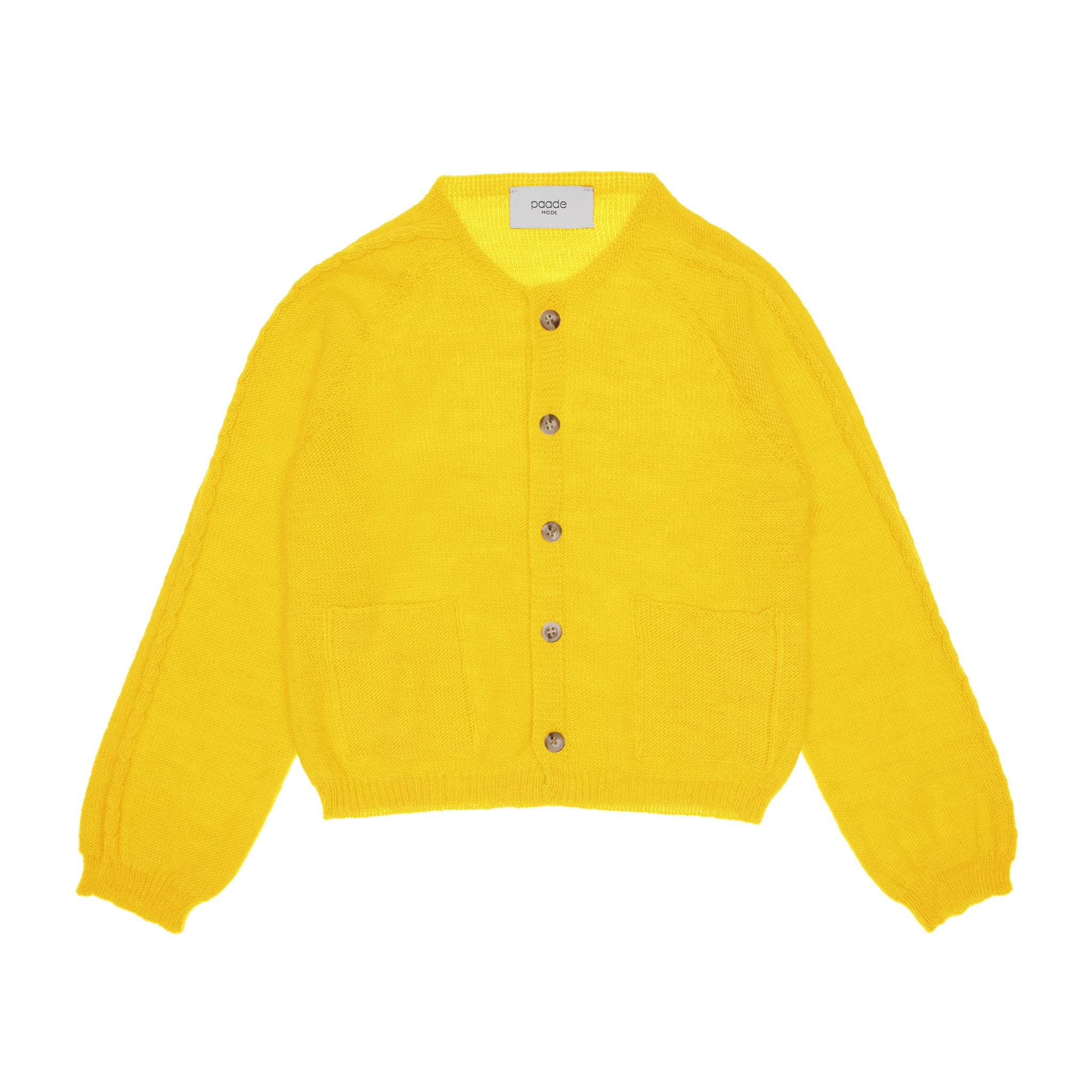 Phoenix Wool Cardigan with Pockets, Yellow