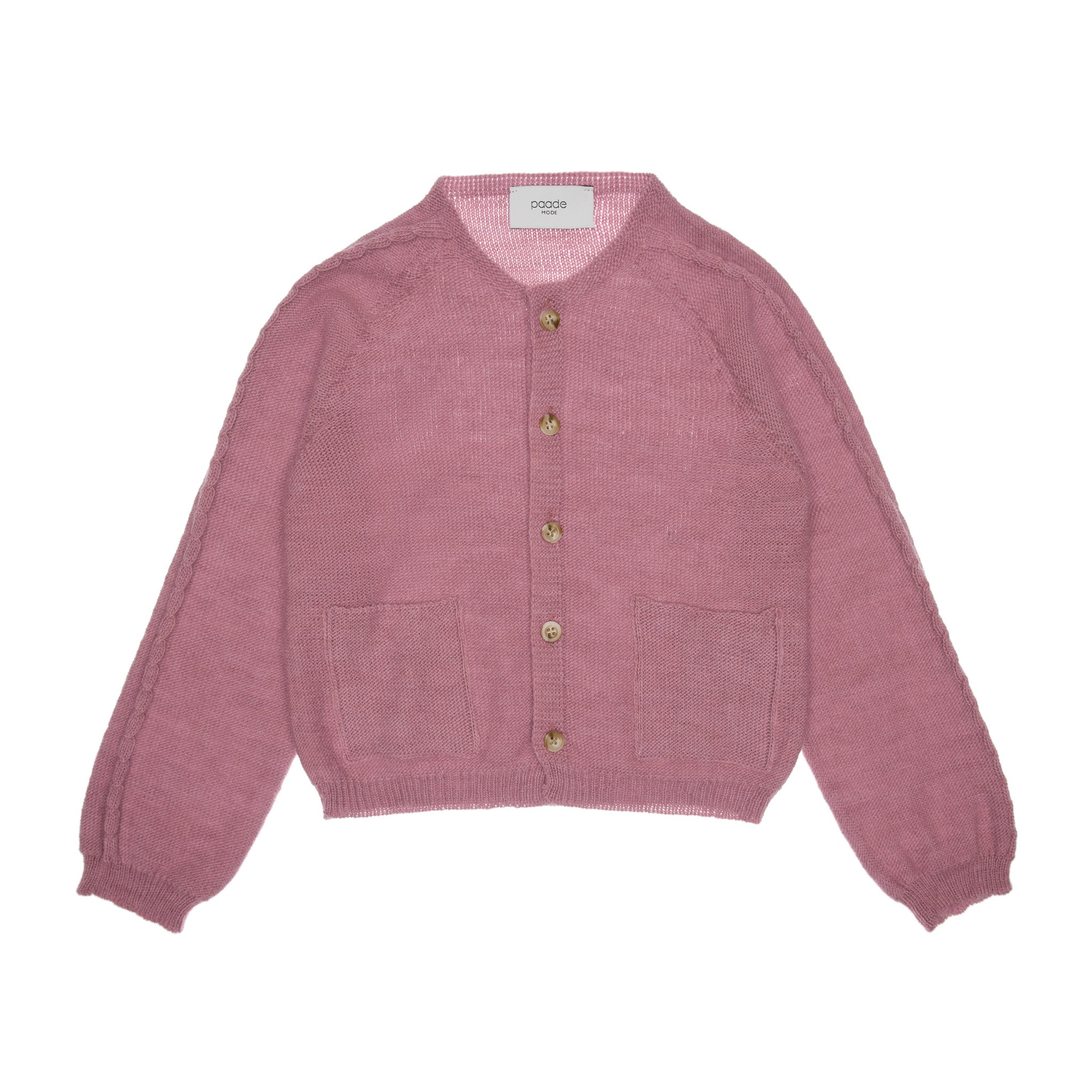 Phoenix Wool Cardigan with Pockets, Pink