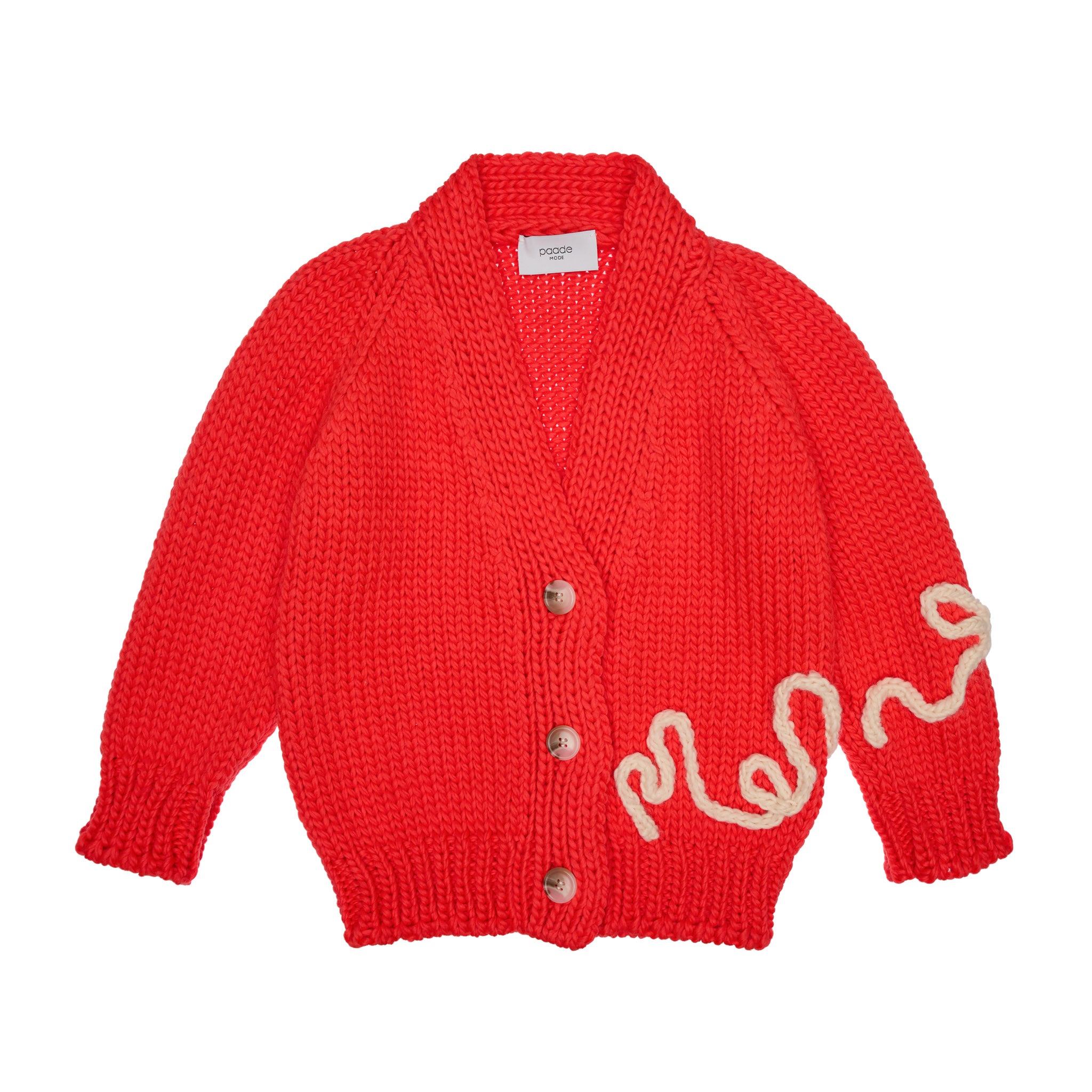 Lennox Wool Cardigan Handmade, Red