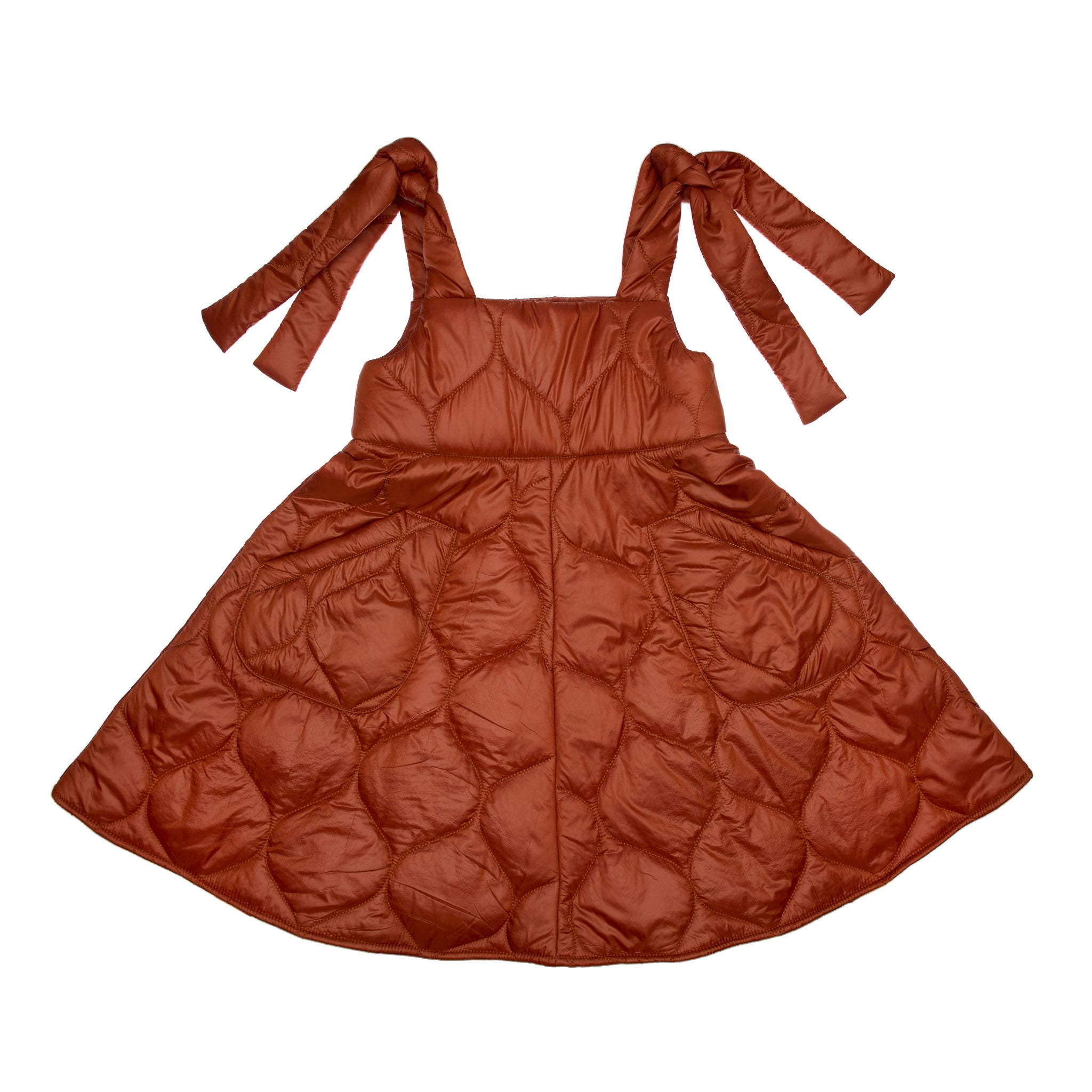 Felix Puffer Pinafore Dress, Caramel