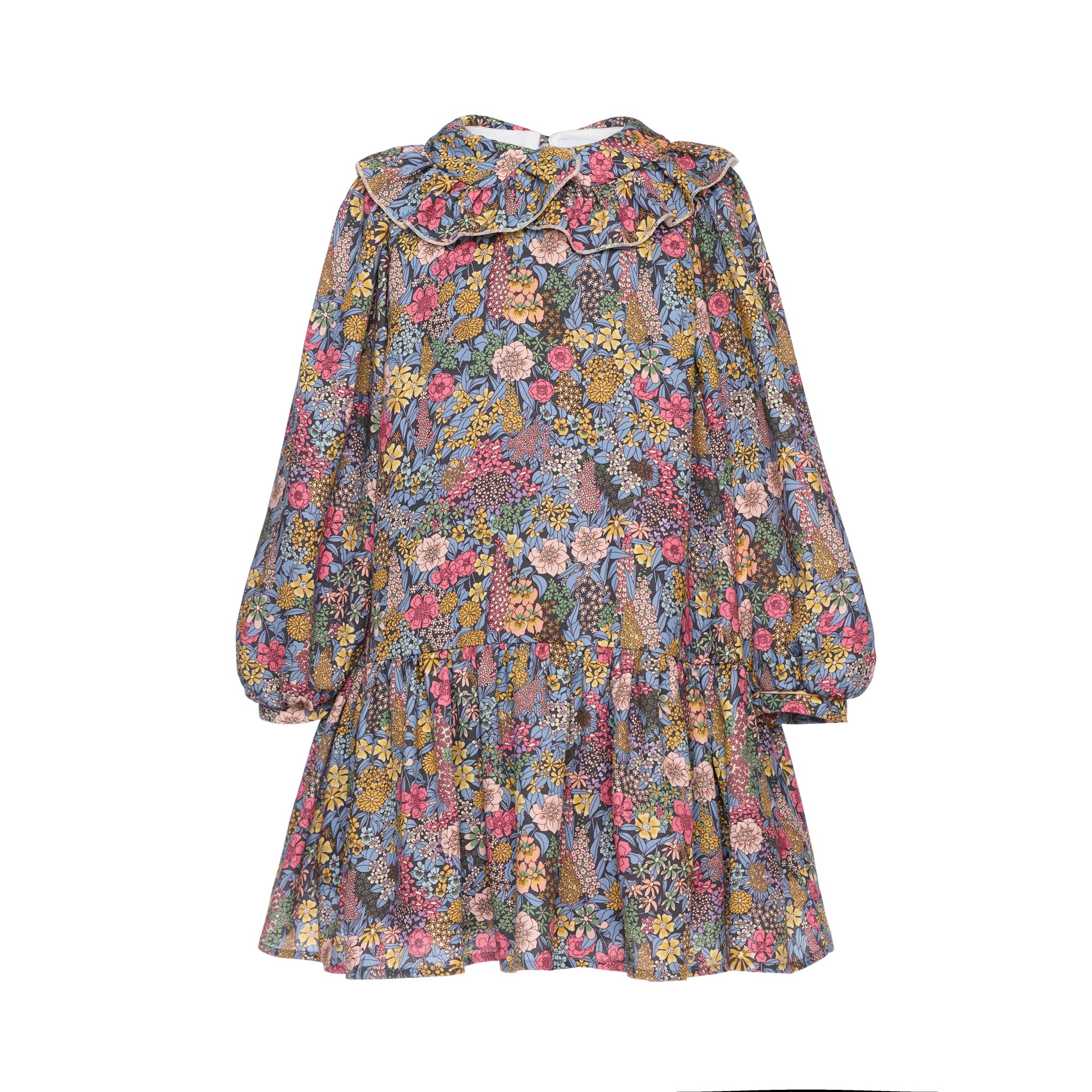 Penelope Viscose Dress With Collar, Blue
