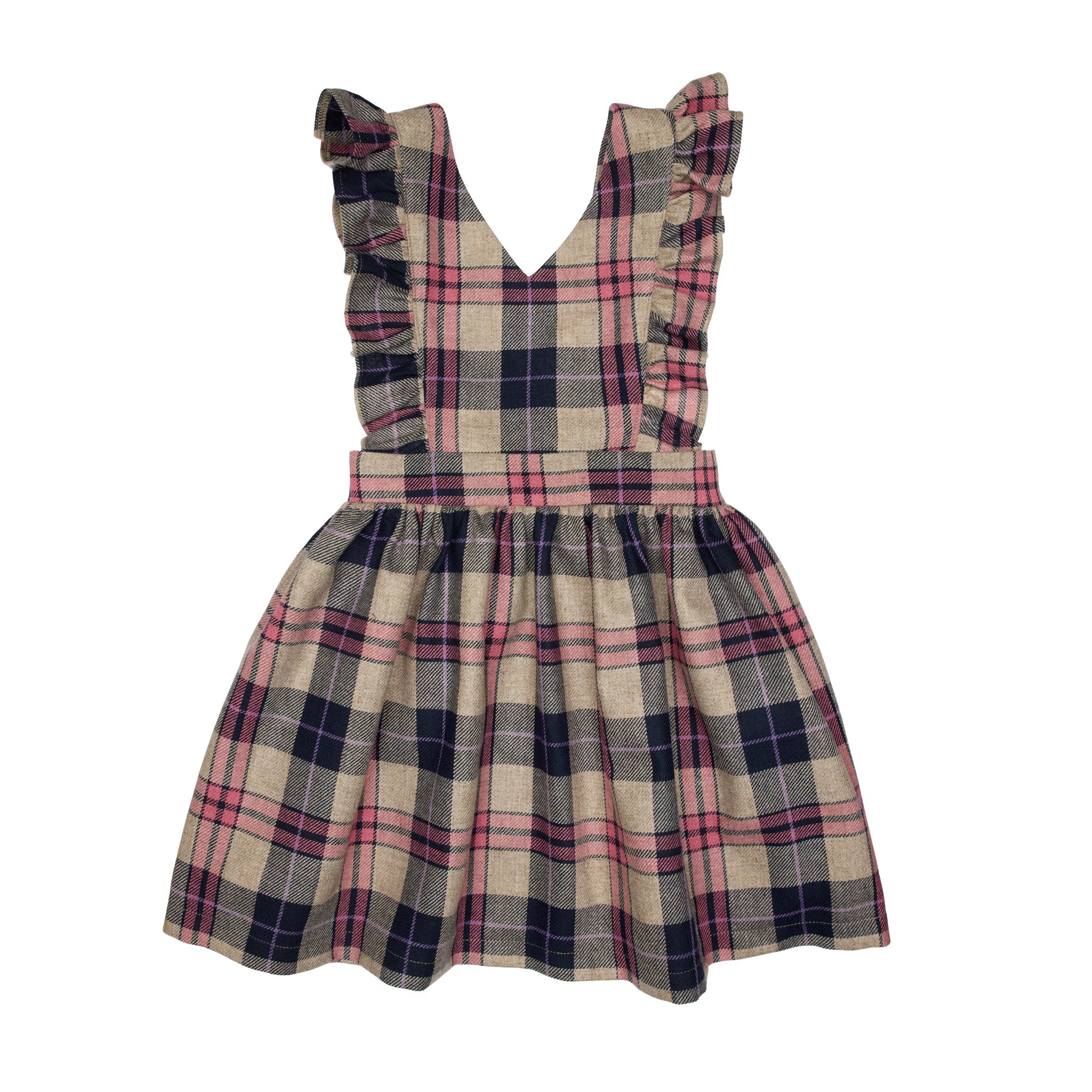 Harlow Wool Pinafore Dress, Pink