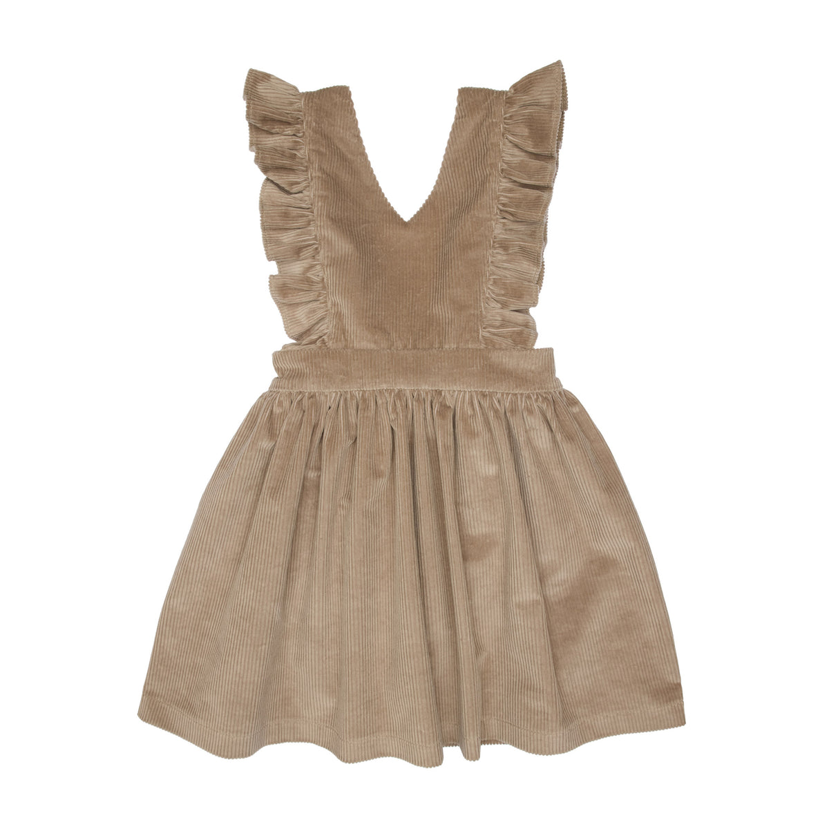 Otis Corduroy Pinafore Dress, Grey