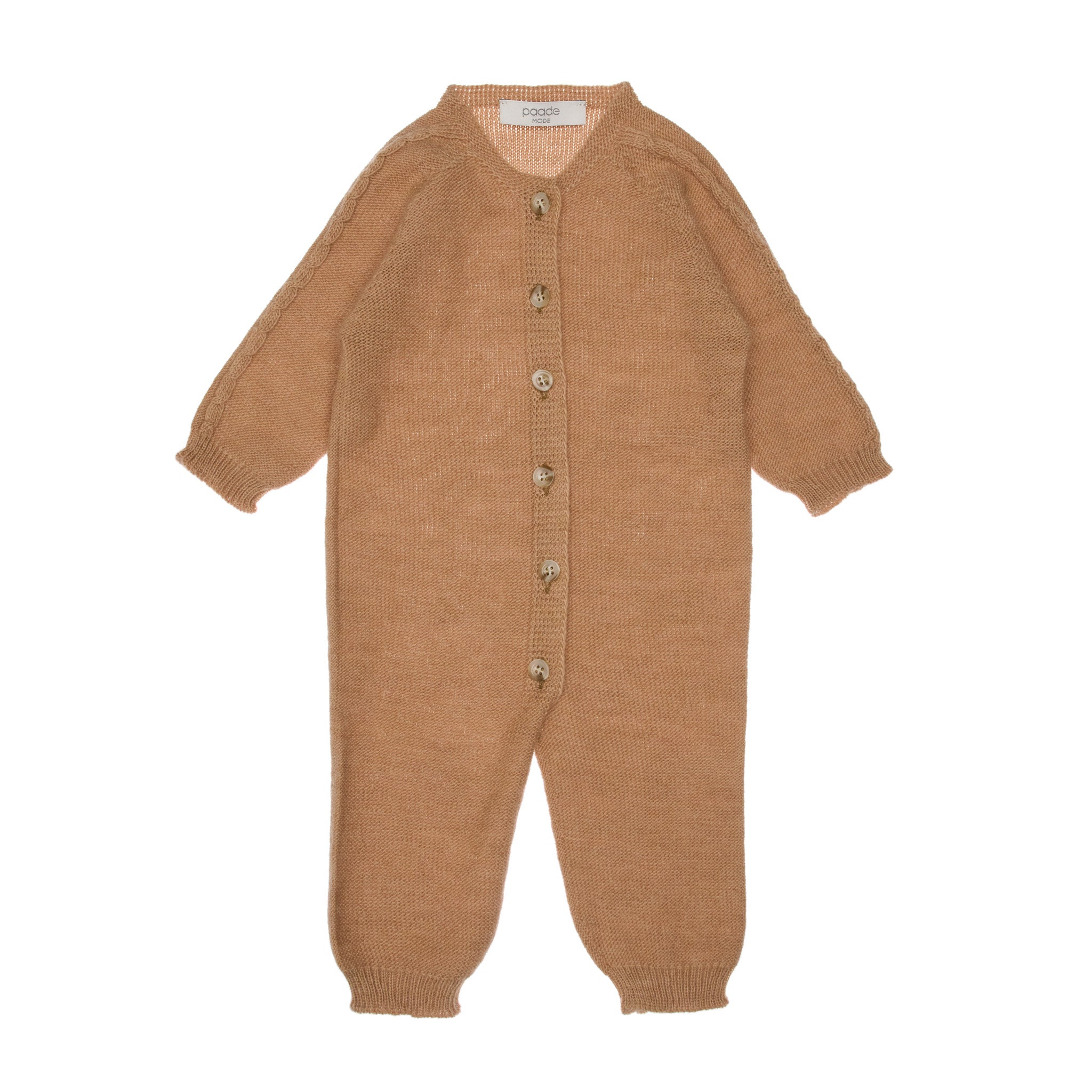 Phoenix Wool Baby Romper Seamless, Beige