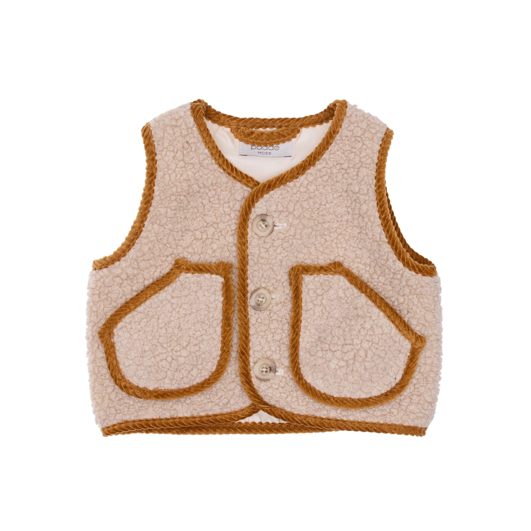 Leo Baby Vest Sherpa, Grey