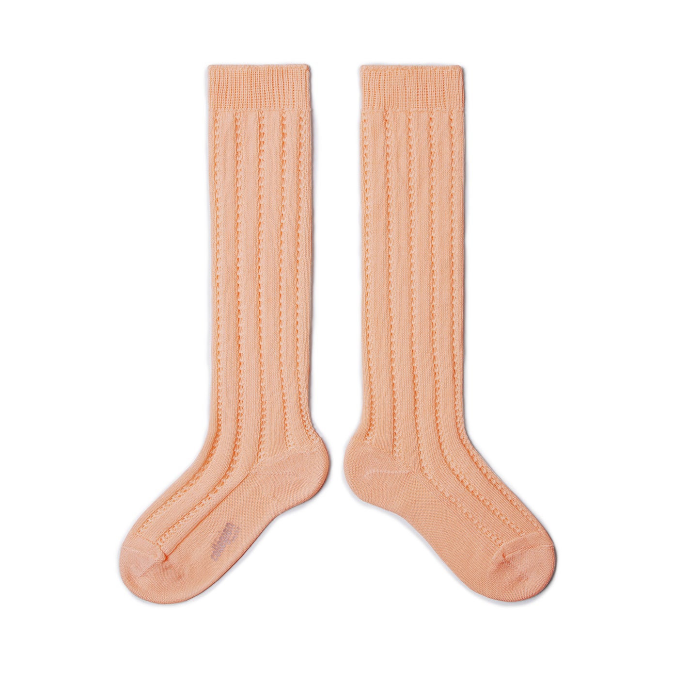 Crochet knit high socks Leonie, Sorbet