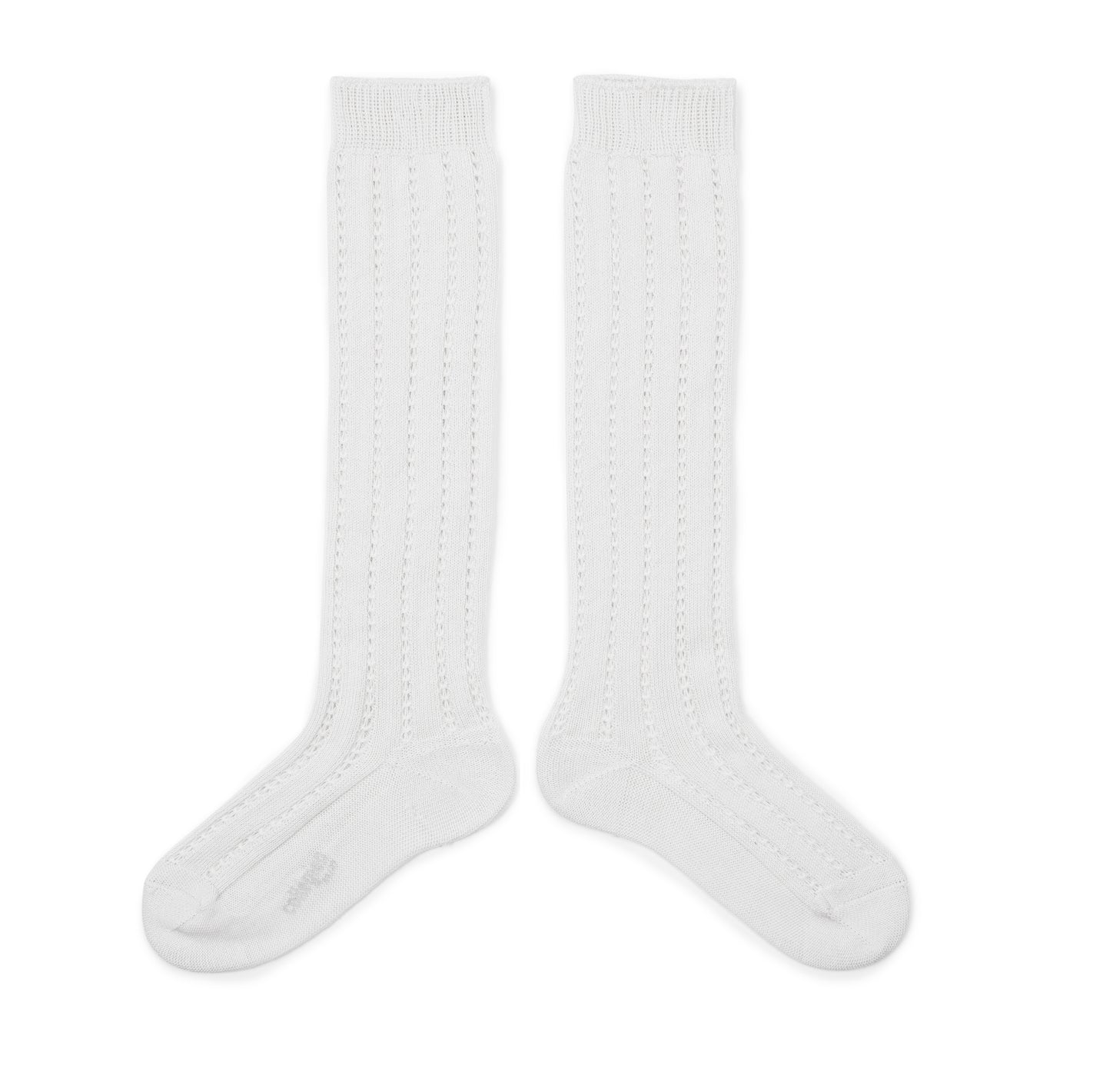 Crochet knit high socks Leonie, Snow White
