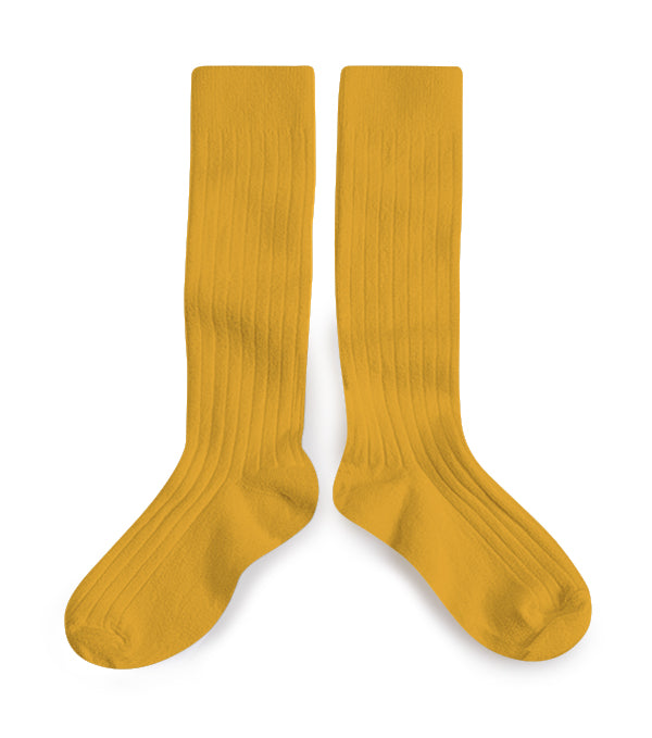 High ribbed socks La Haute, Turmeric