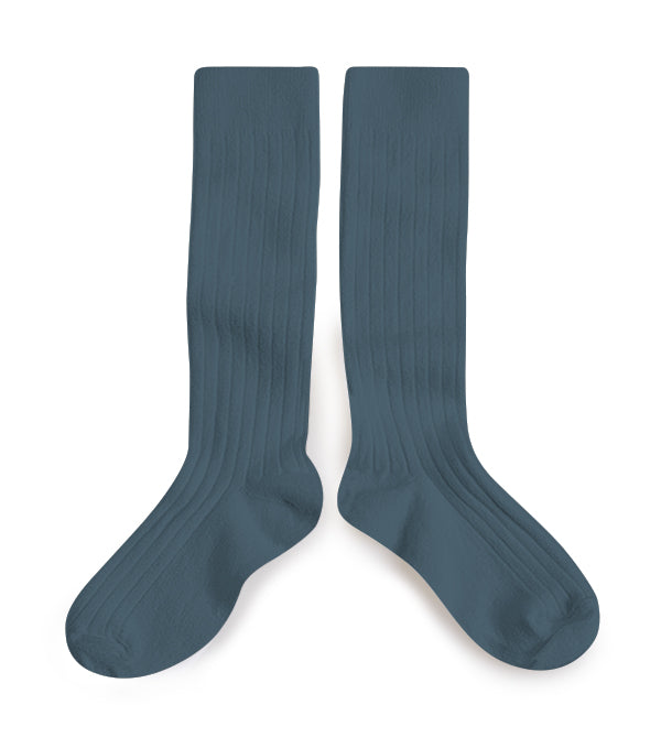 High ribbed socks La Haute, Ash Blue