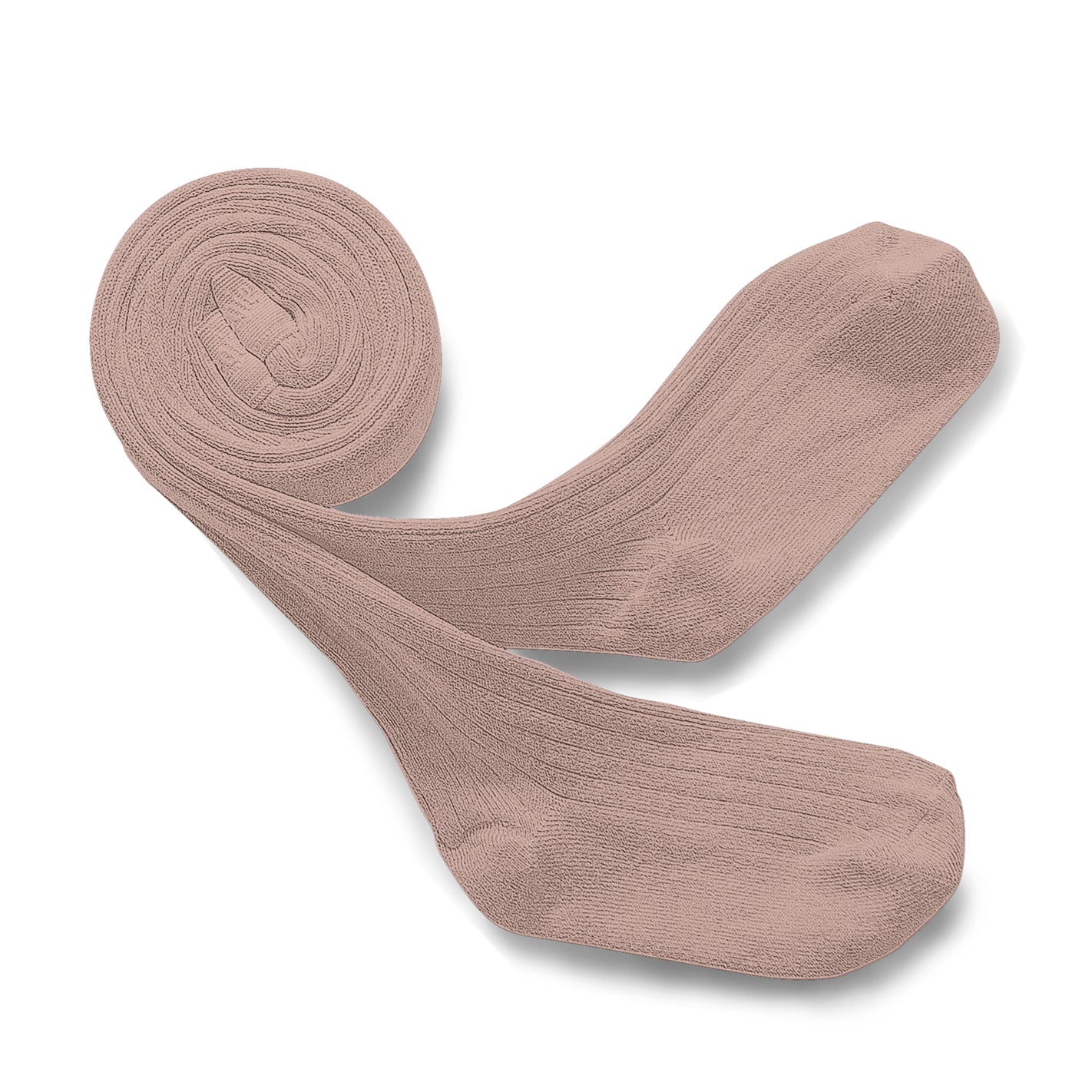 Ribbed tights Louise, Blush pink