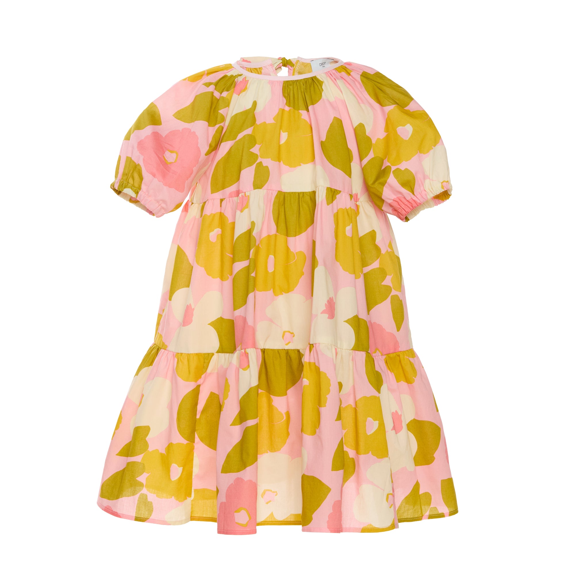 pink and yellow floral dress Special Edition Cotton Dress Happy, Pink