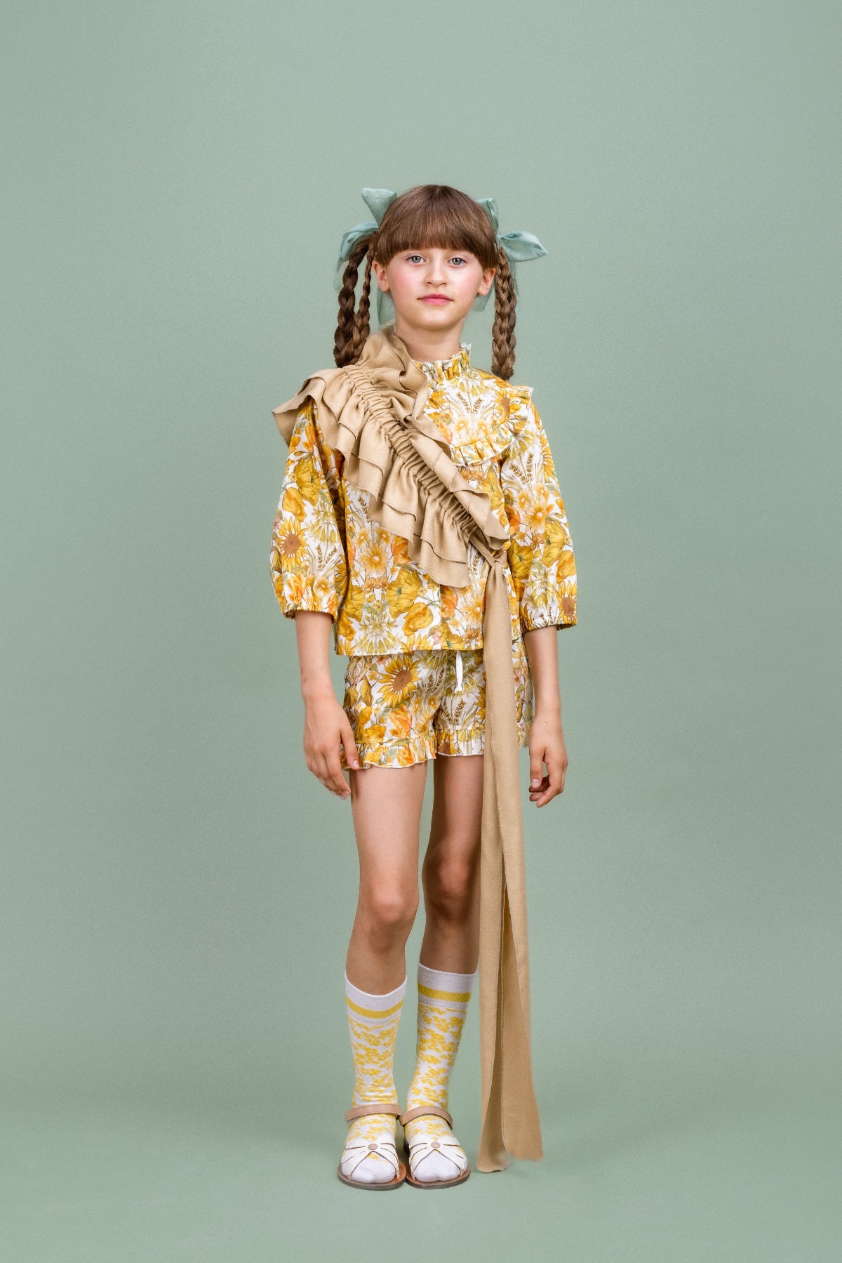 Cotton Shorts Sunflower, Yellow