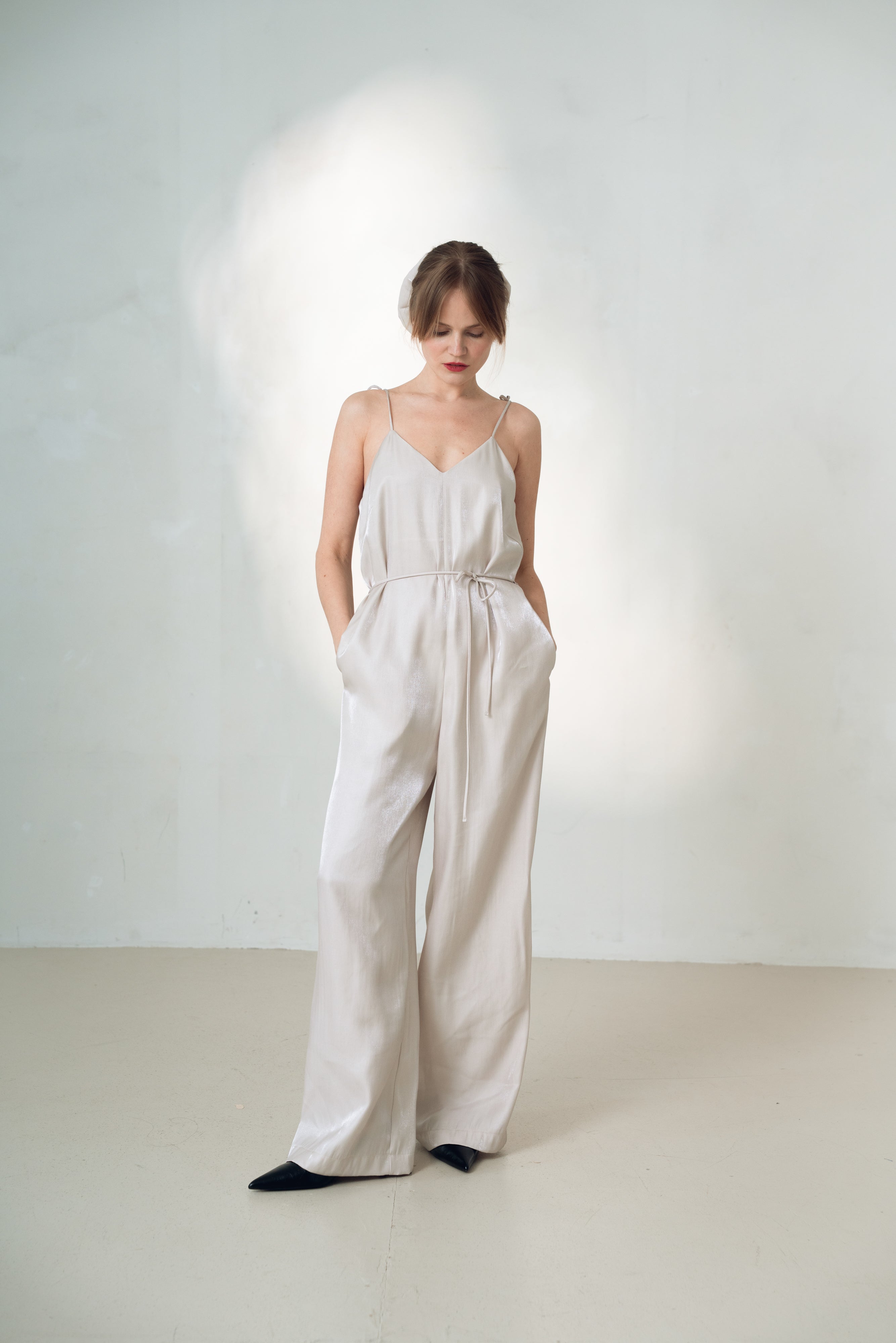 Viscose Women's Jumpsuit Luna, Beige