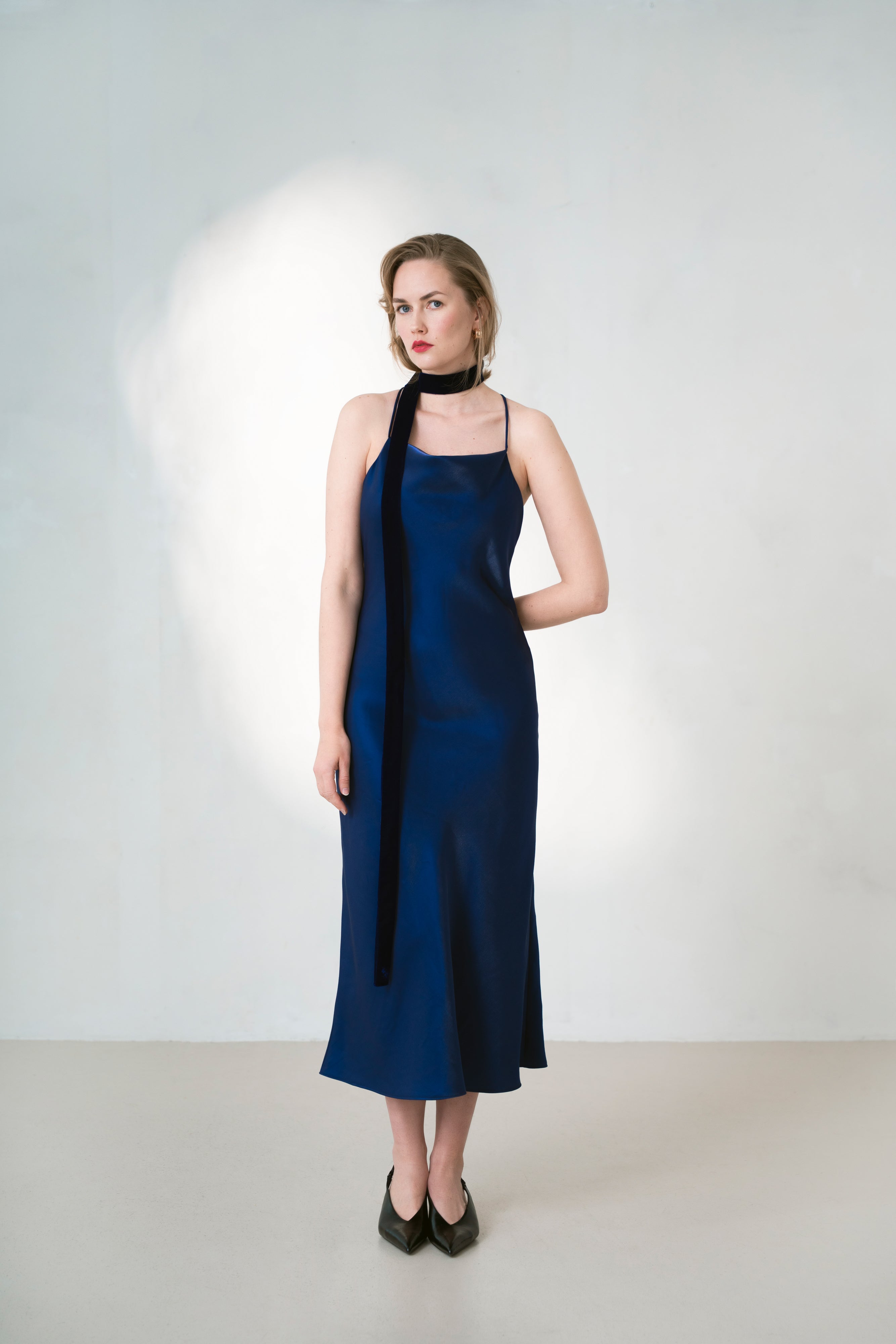 Viscose Women's Slip Dress Luna, Blue