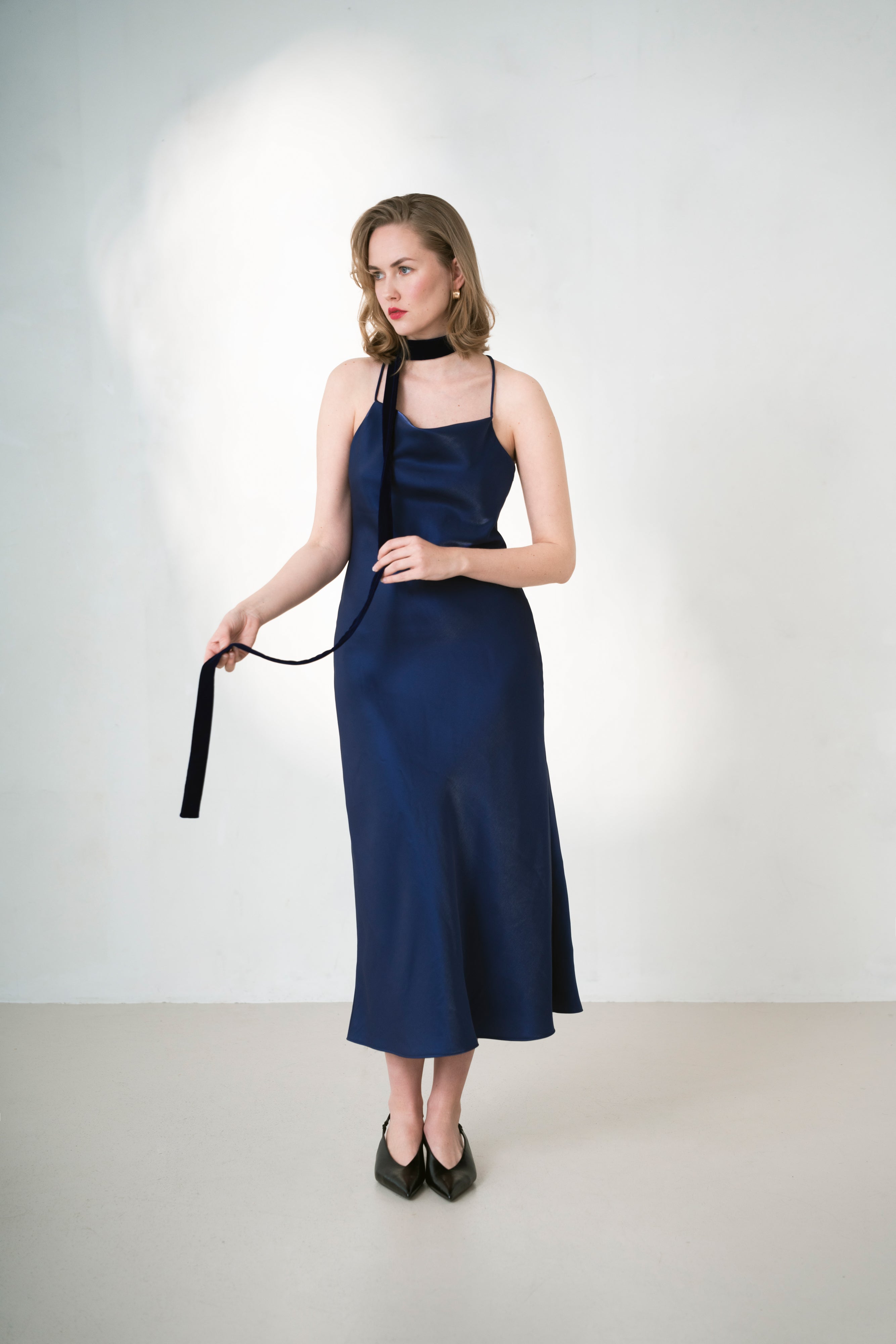 Viscose Women's Slip Dress Luna, Blue