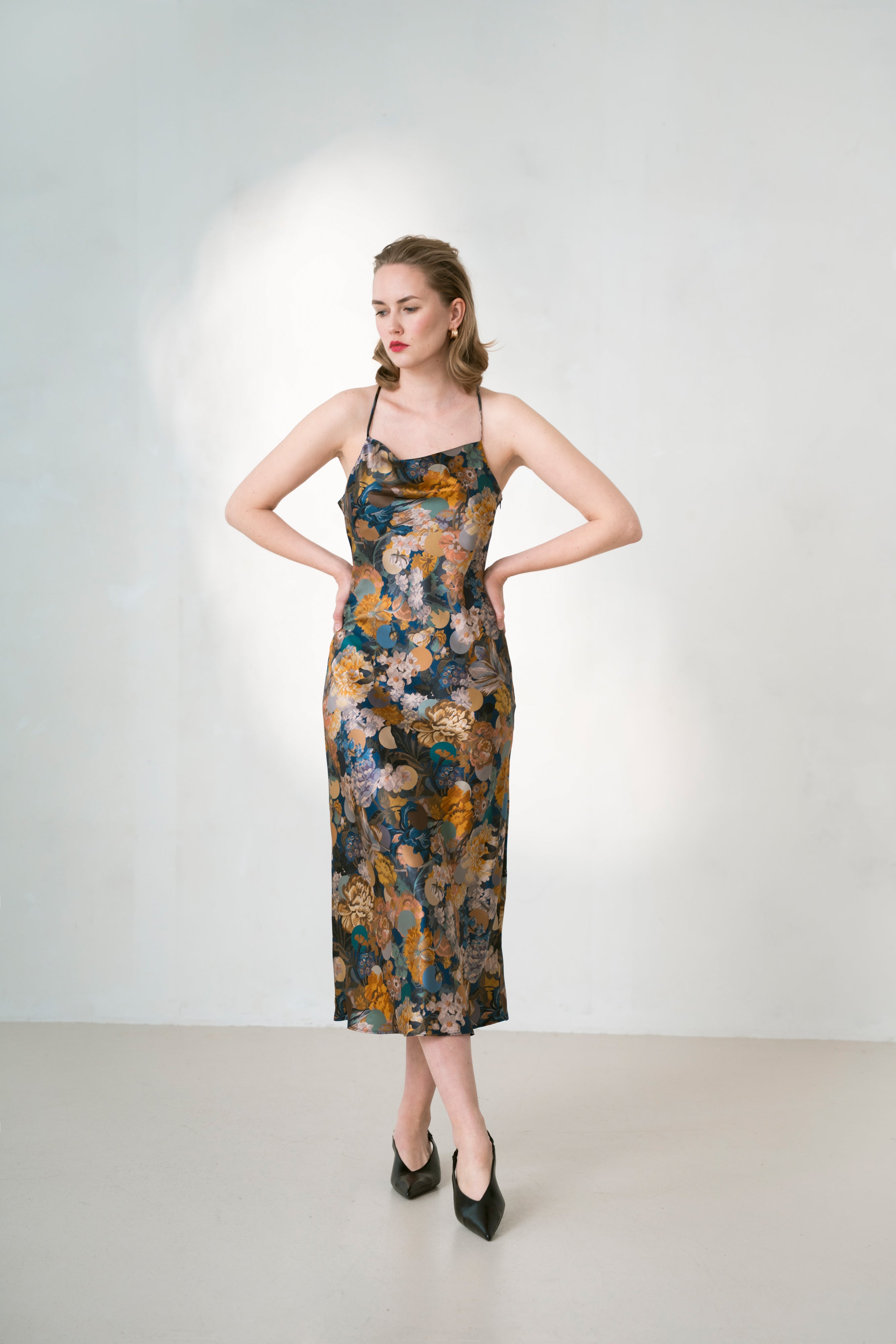 Silk Women's Slip Dress Felice, Blue