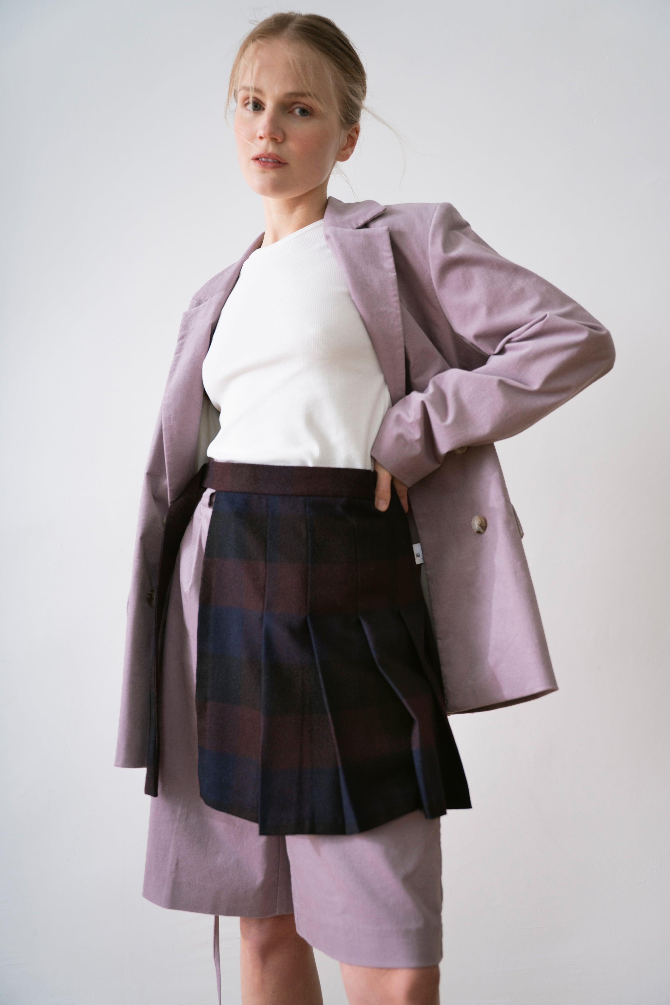 Velvet Double Breasted Jacket Brando, Violet