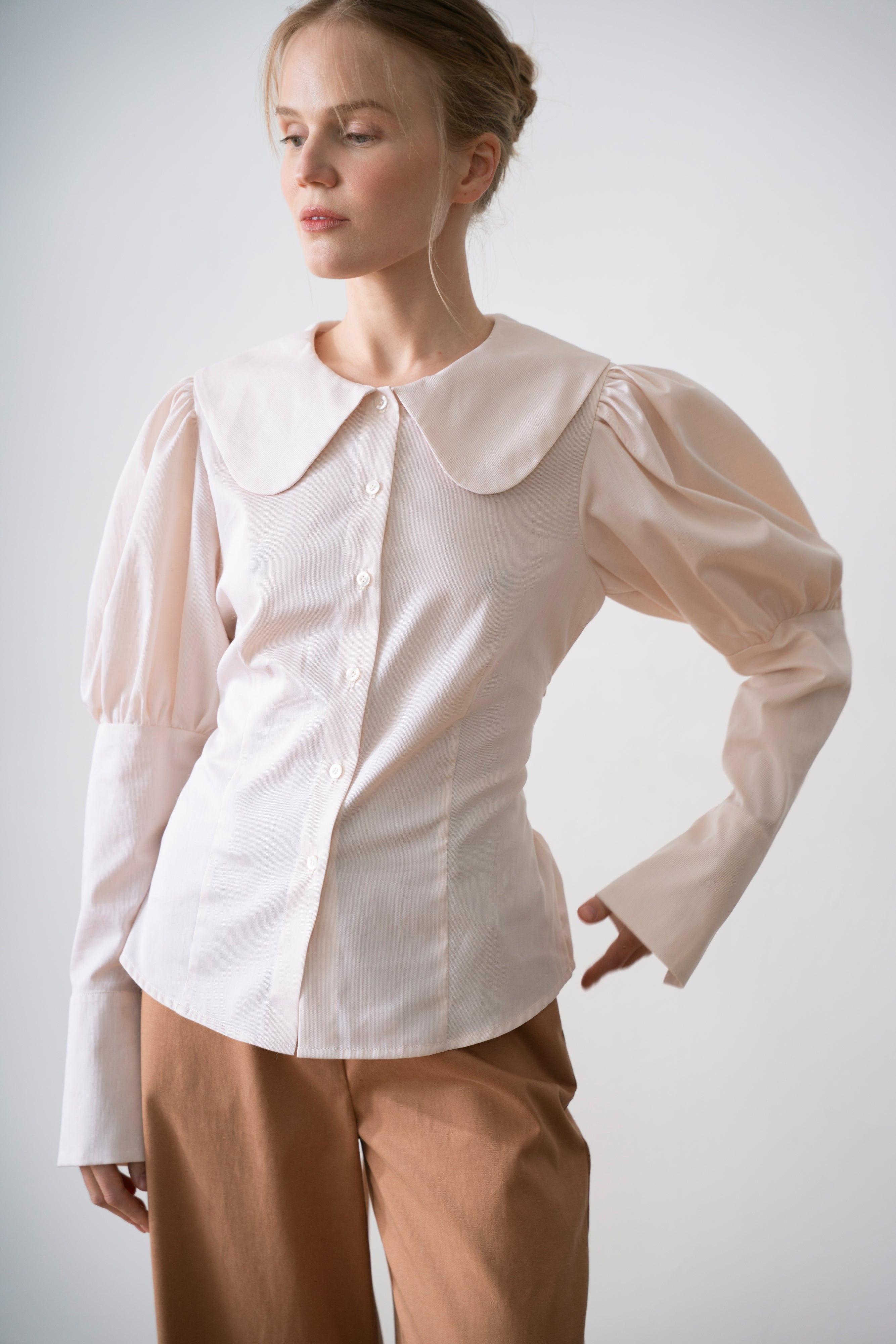 Cotton Women's Blouse, Milkwhite