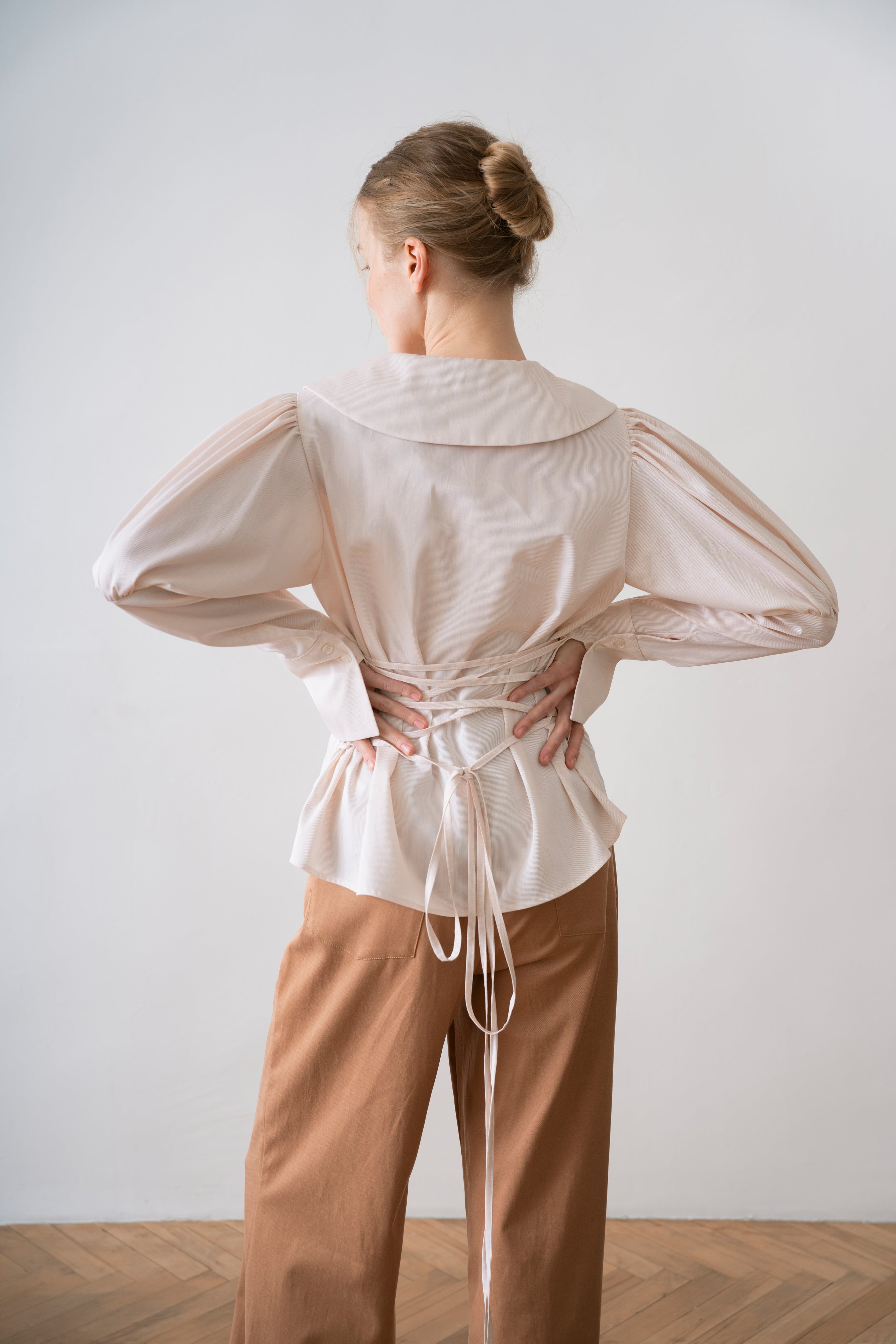Cotton Women's Blouse, Milkwhite
