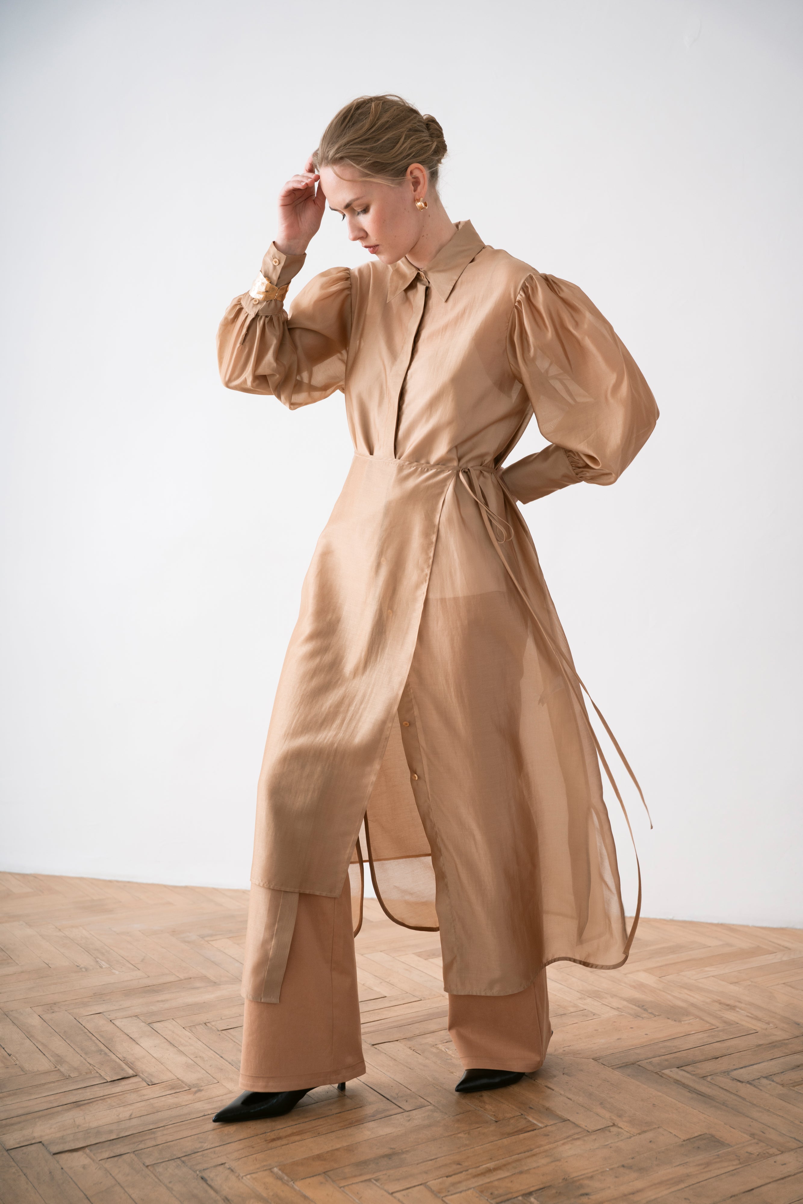 Chiffon Women's Overskirt Latte, Brown