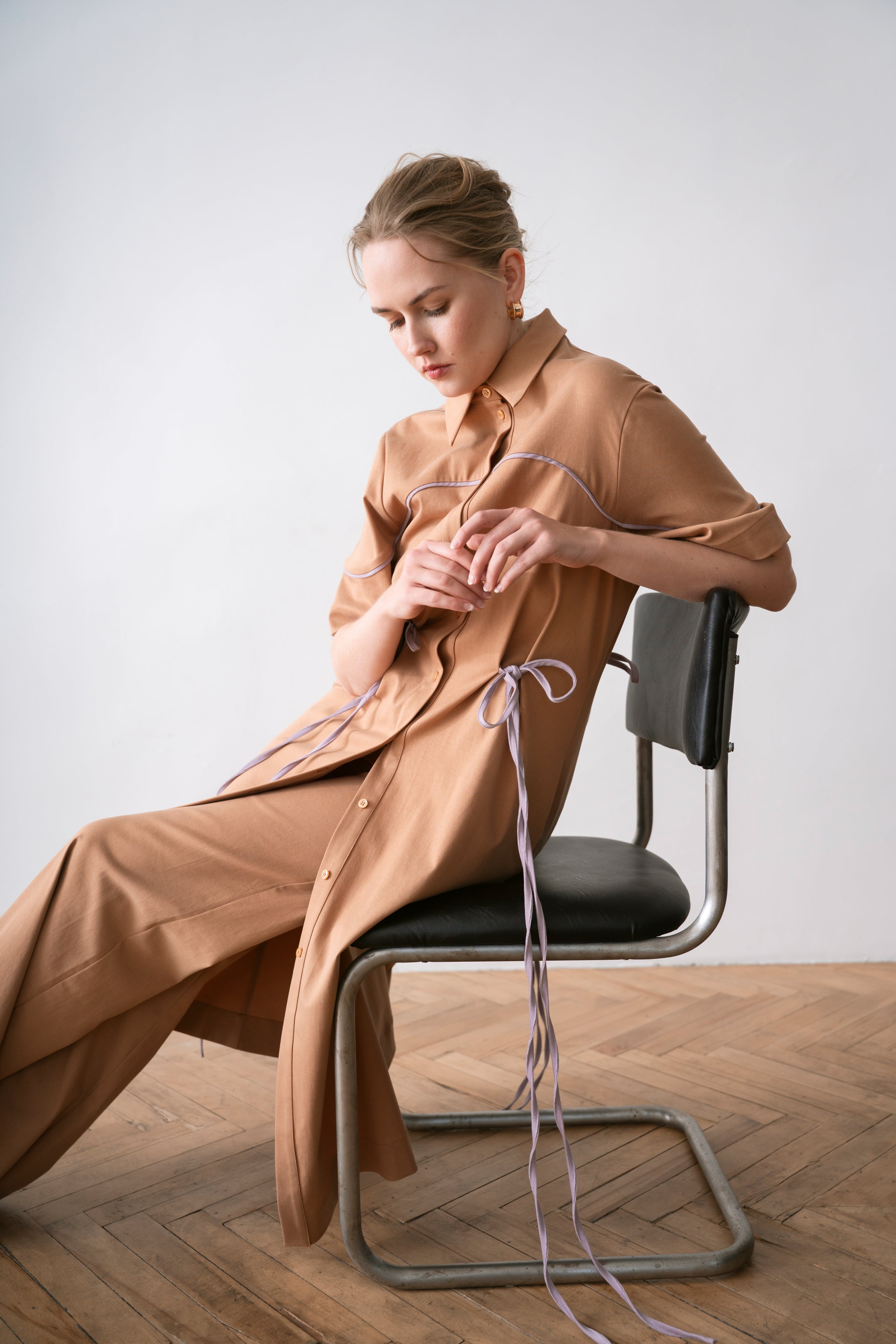 Lyocell Women's Shirt Dress Renzo Camel
