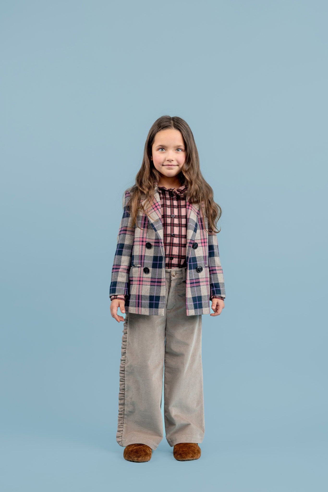 Otis Corduroy Wide Leg Trousers, Grey