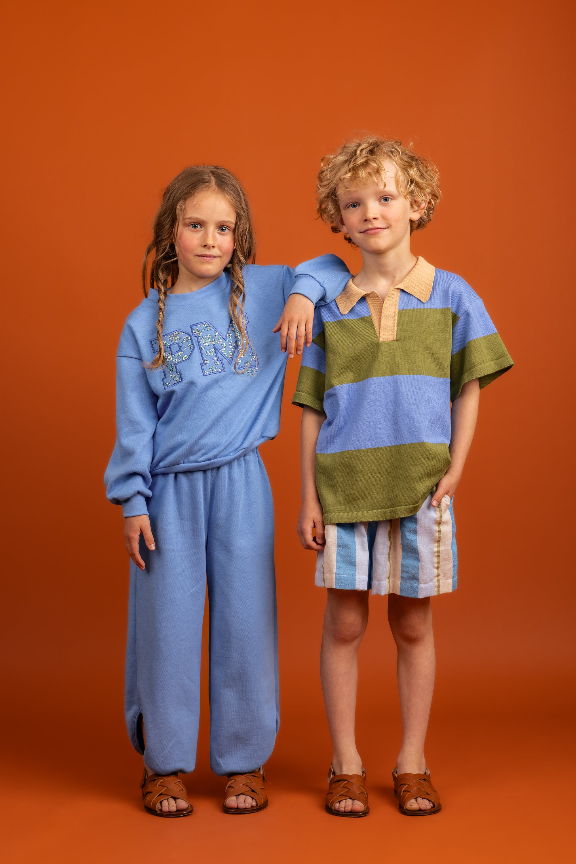 Nolan Wide Leg Joggers Cotton, Blue