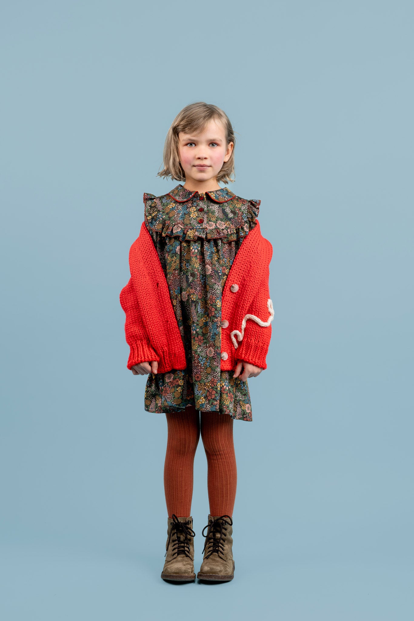 Penelope Viscose Dress With Collar, Green